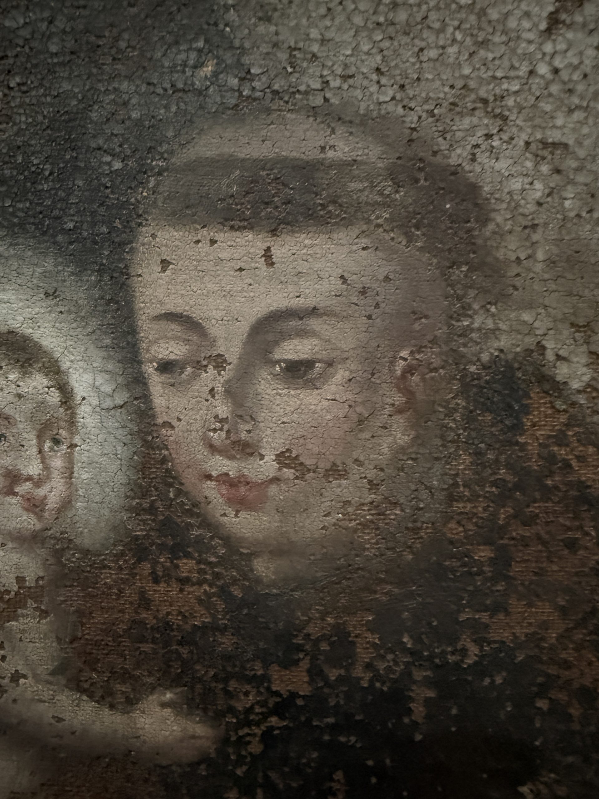 Antico dipinto ad olio del XVIII sec, S. Antonio da Padova e Bambino, 64x51cm - immagine 5