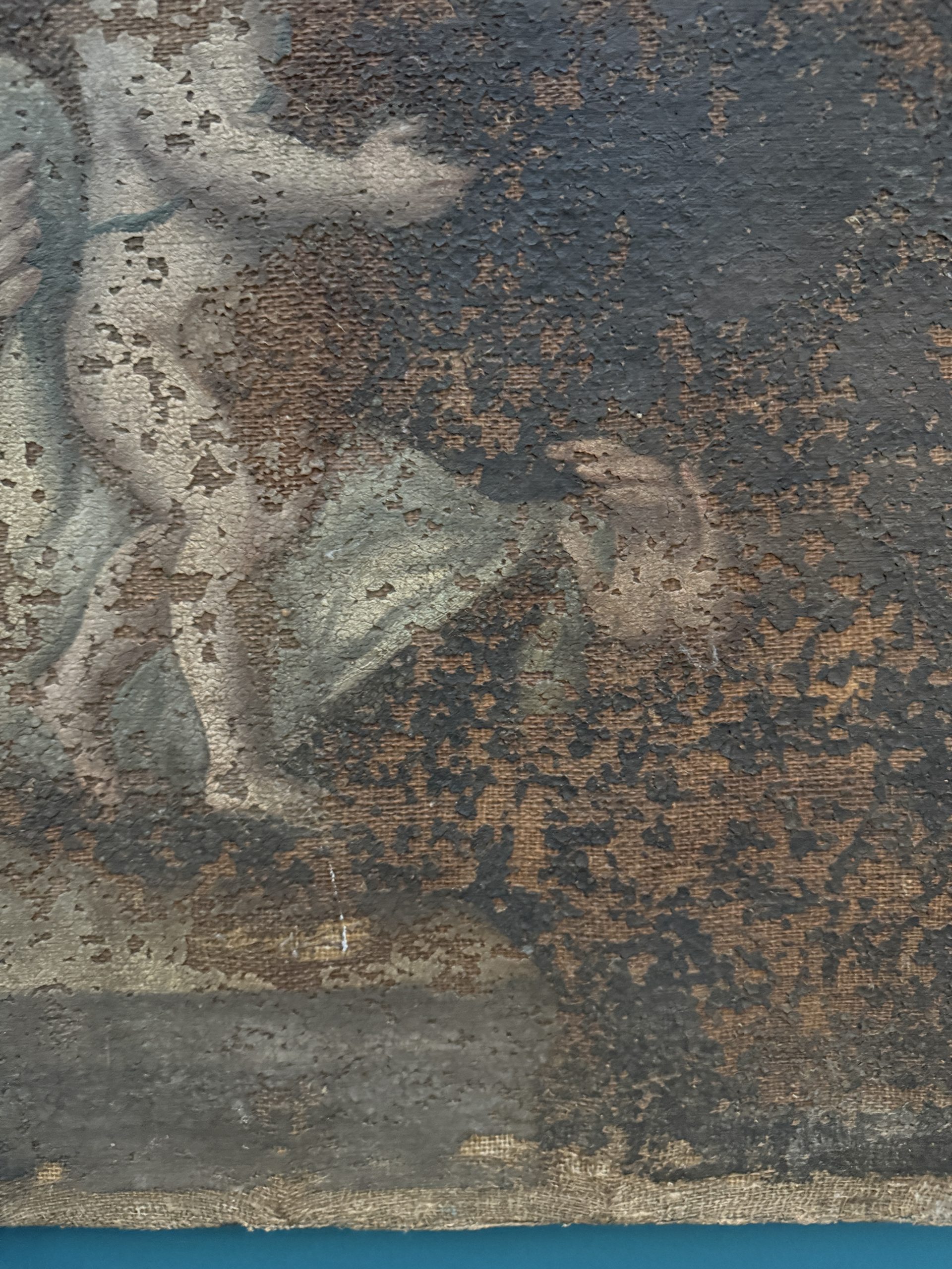Antico dipinto ad olio del XVIII sec, S. Antonio da Padova e Bambino, 64x51cm - immagine 8