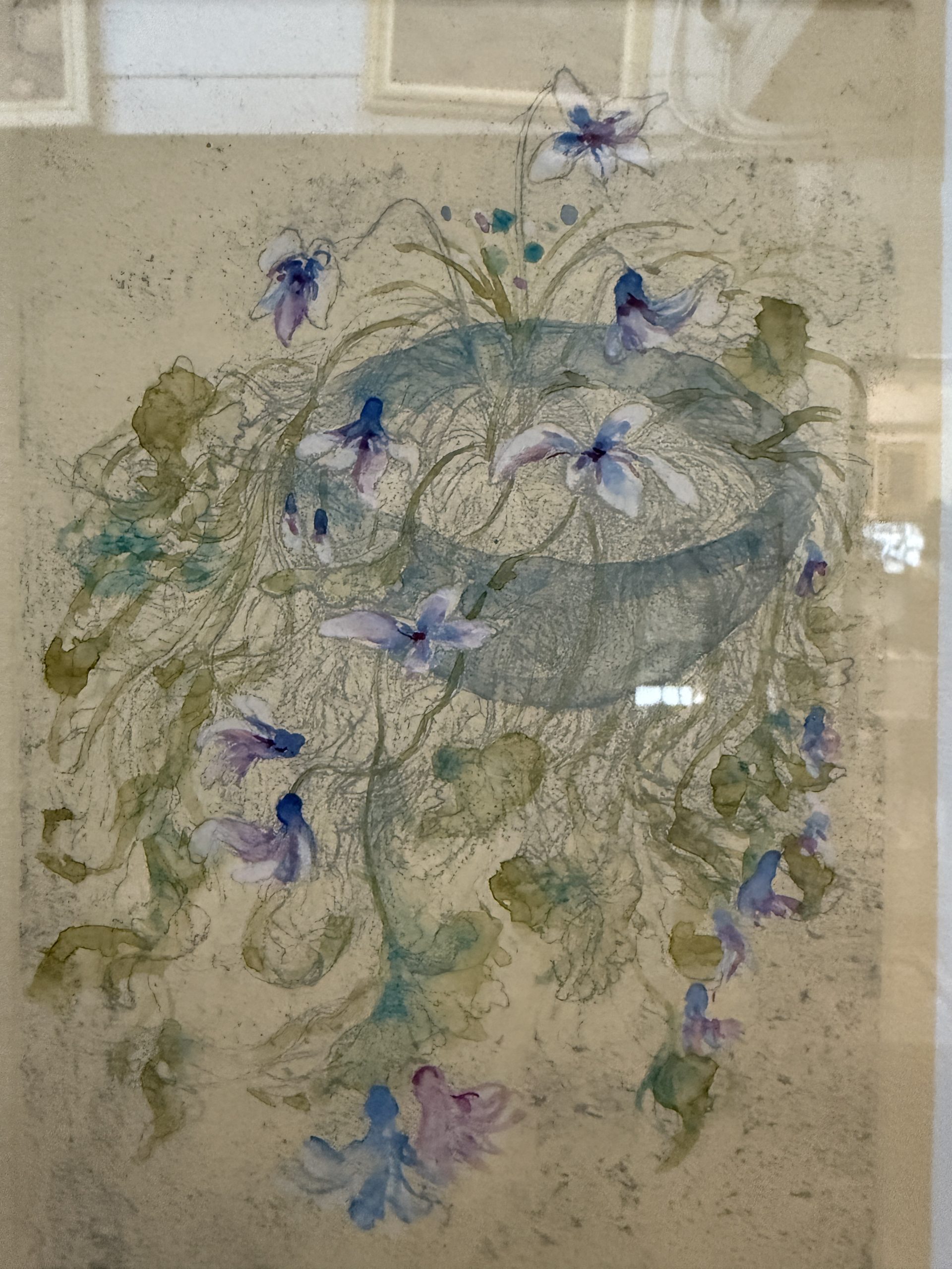 Acquaforte colorata a mano "Rosa Estadella Velly" N 86/100 16x22cm - immagine 4