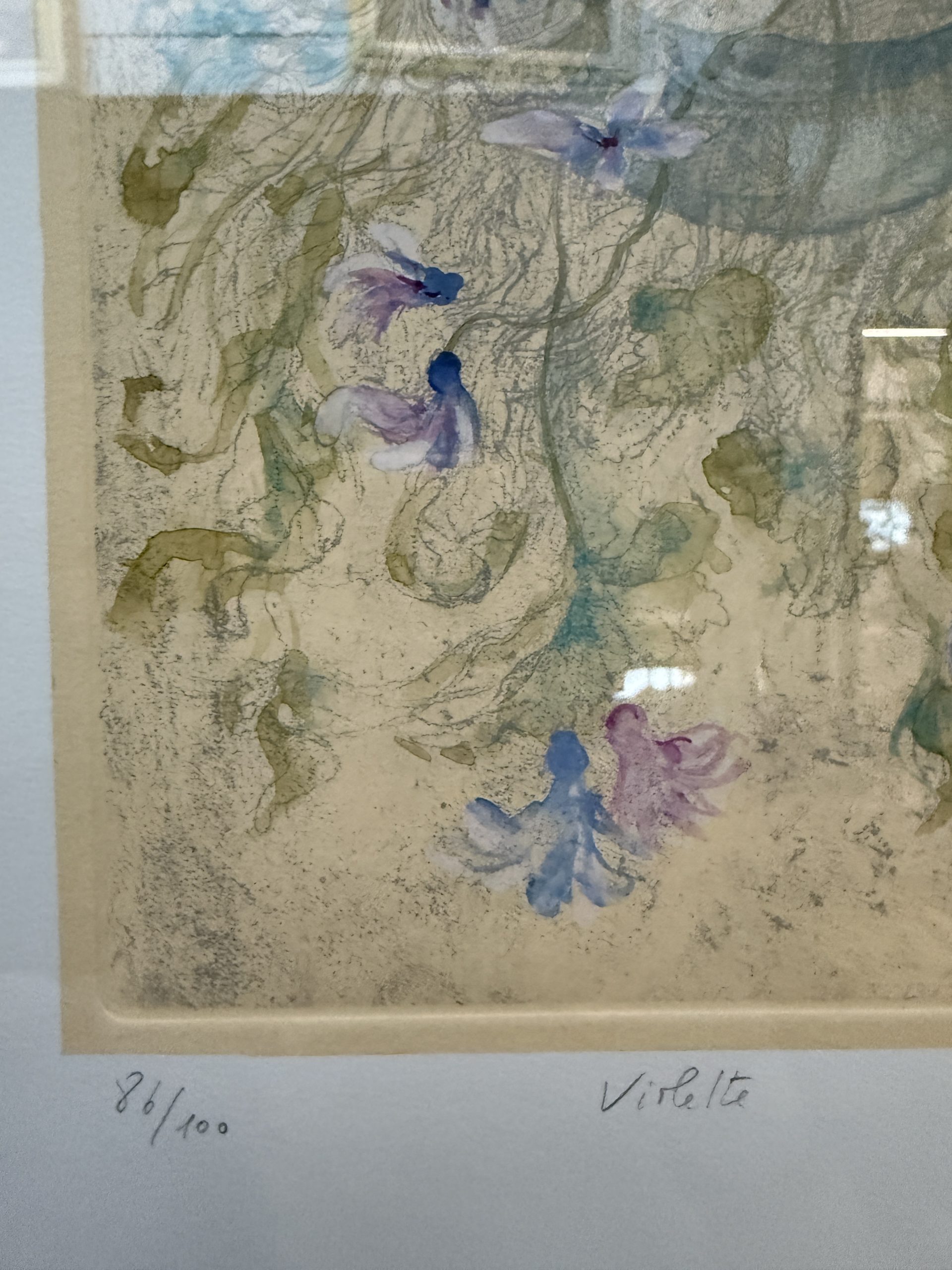Acquaforte colorata a mano "Rosa Estadella Velly" N 86/100 16x22cm - immagine 7