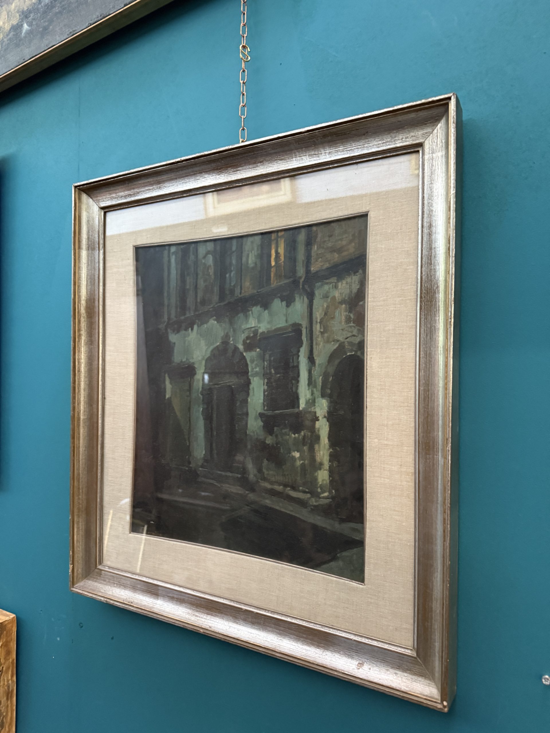 Dipinto olio su tavola raffigurante palazzi antichi, V. Sorrentino, 42x35cm - immagine 5