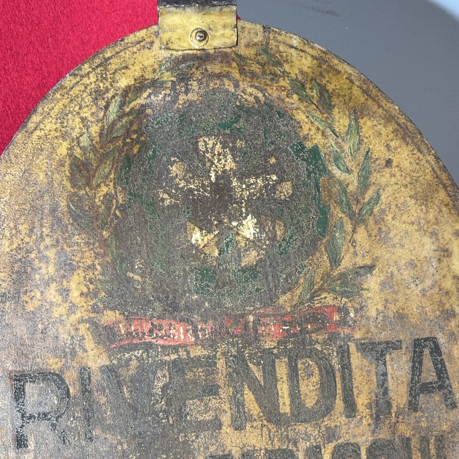 Antica insegna bifacciale in metallo Sali e Tabacchi XIX secolo . Mis 62 x 52 - immagine 9