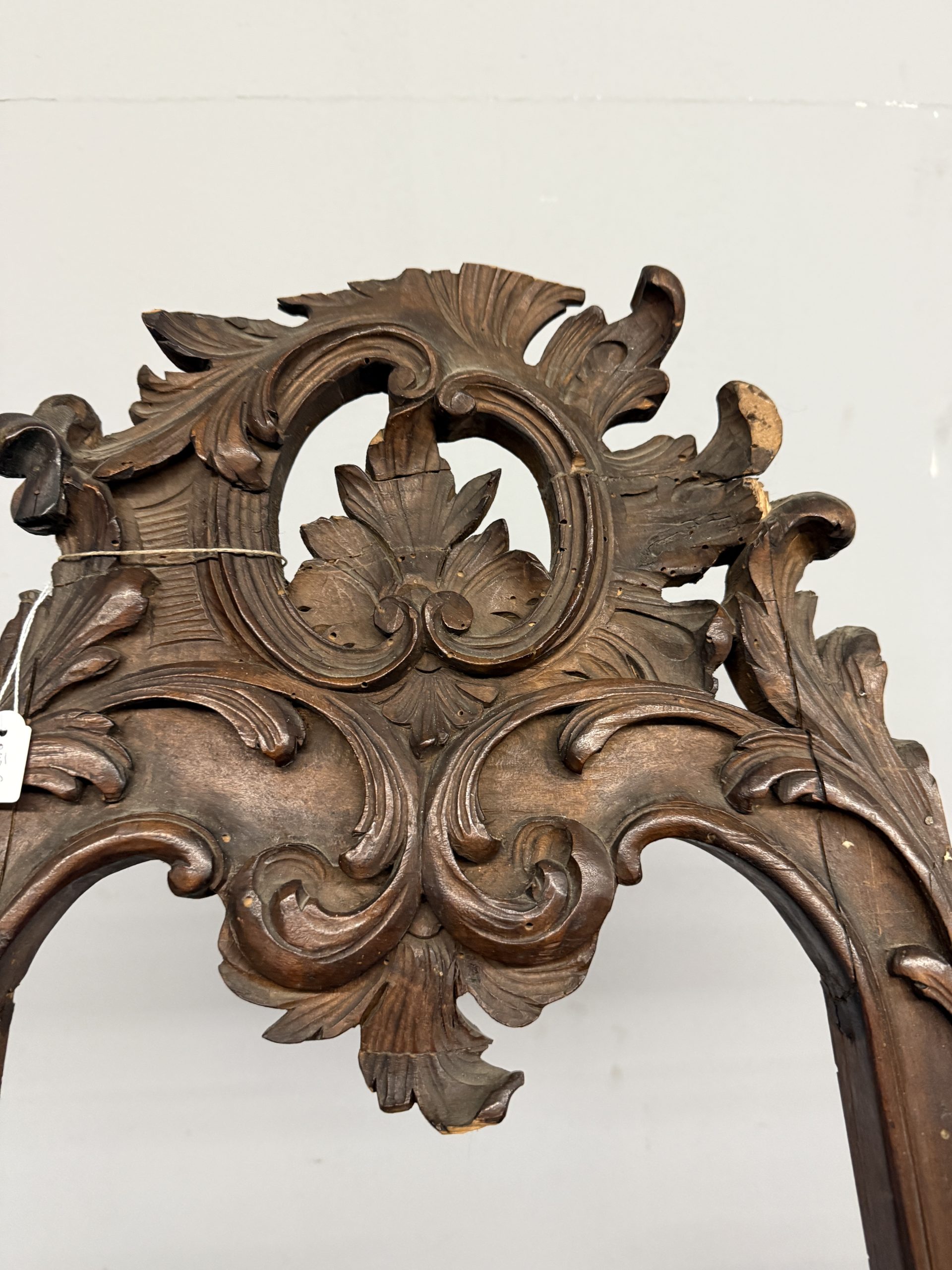 Antico cavalletto da pittore, Liberty, XX sec, in noce intagliato, 178x75x70cm - immagine 7