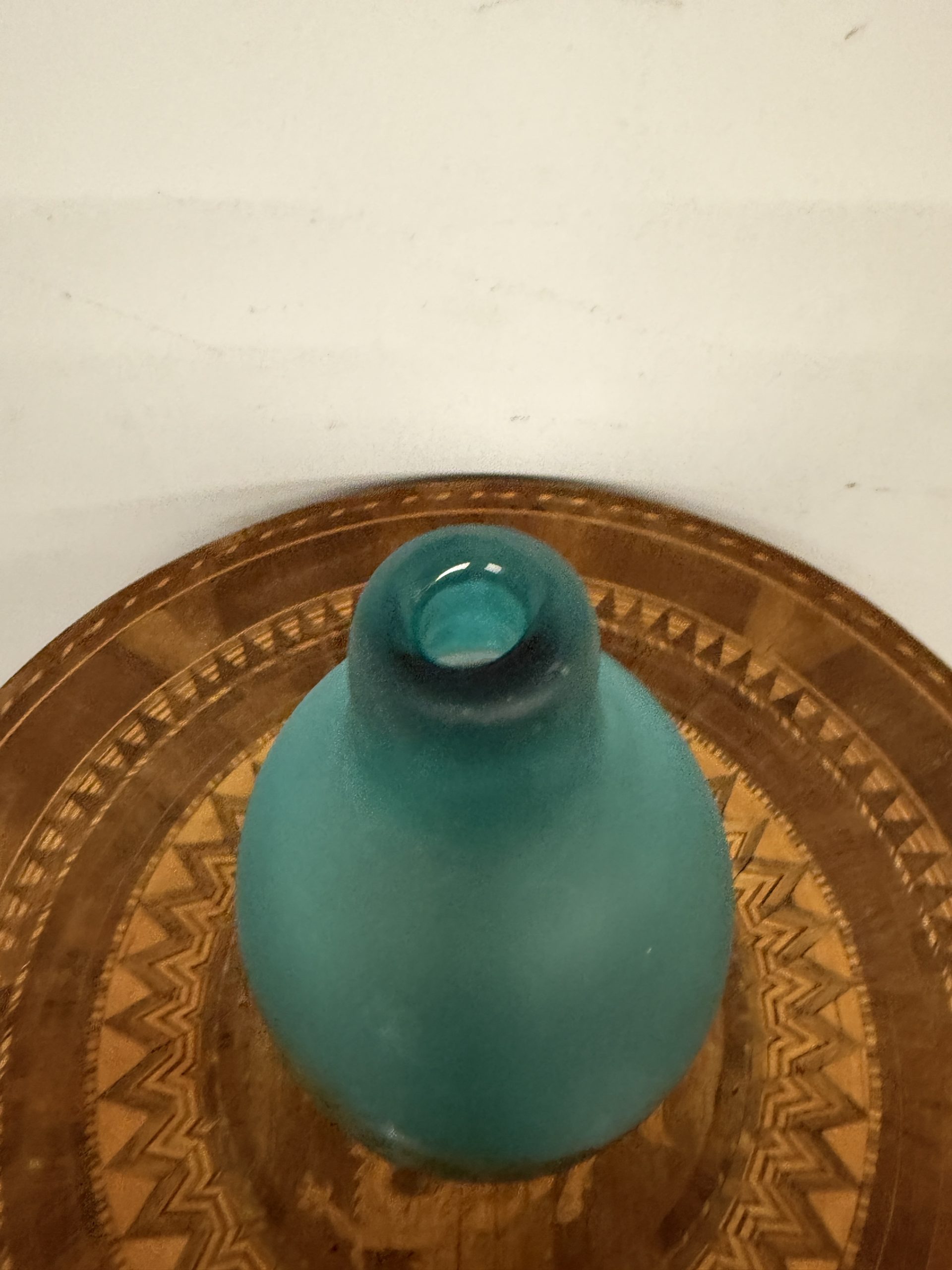 Vaso Rosenthal in vetro verde/azzurro sfaccettato, anni'70, 36x18cm - immagine 3