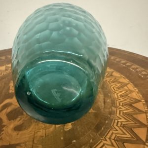 Alternative view of Vaso Rosenthal in vetro verde/azzurro sfaccettato, anni'70, 36x18cm