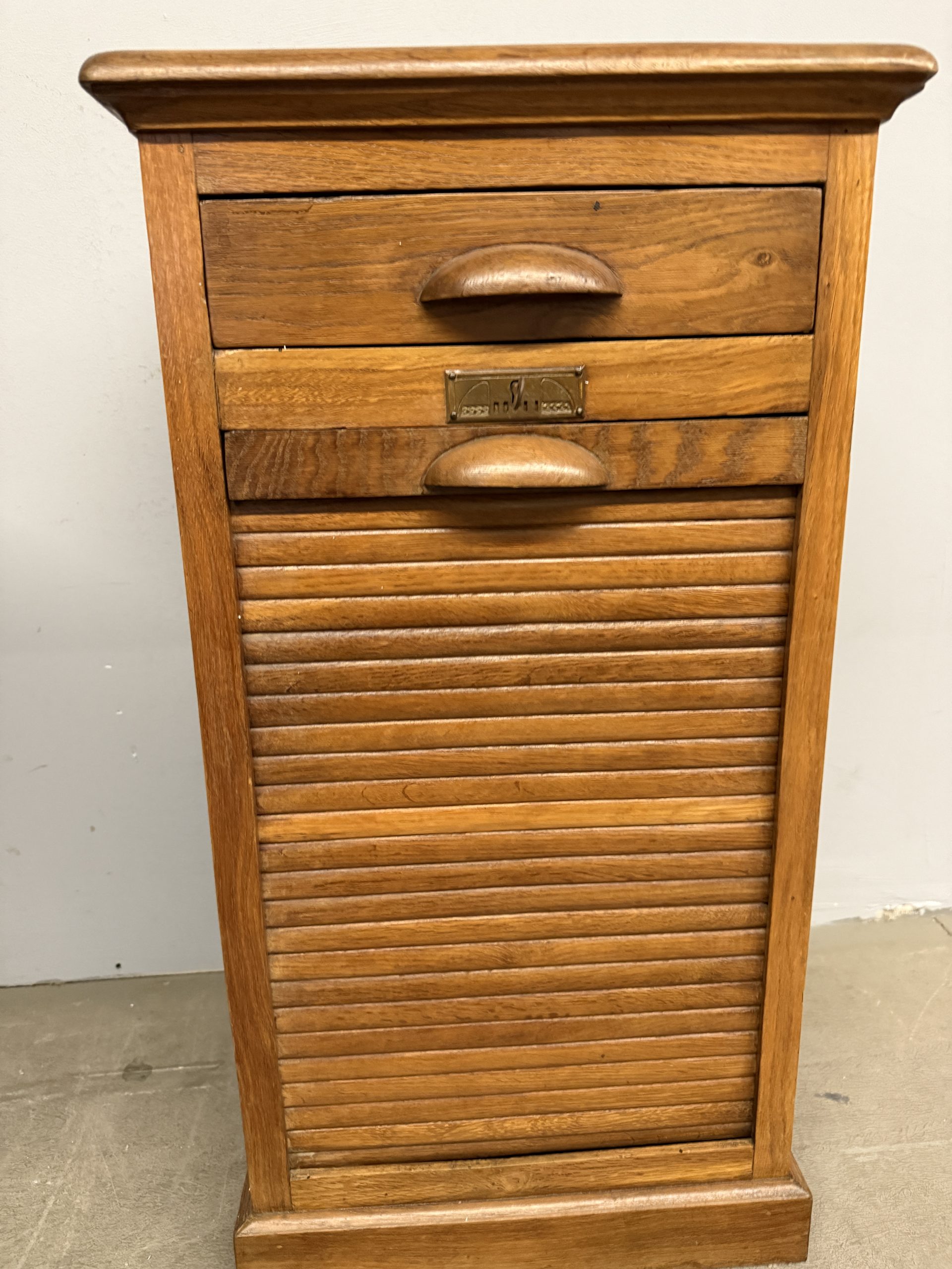 Antica serrandina a colonna mid century in rovere 83x44x35cm - immagine 3