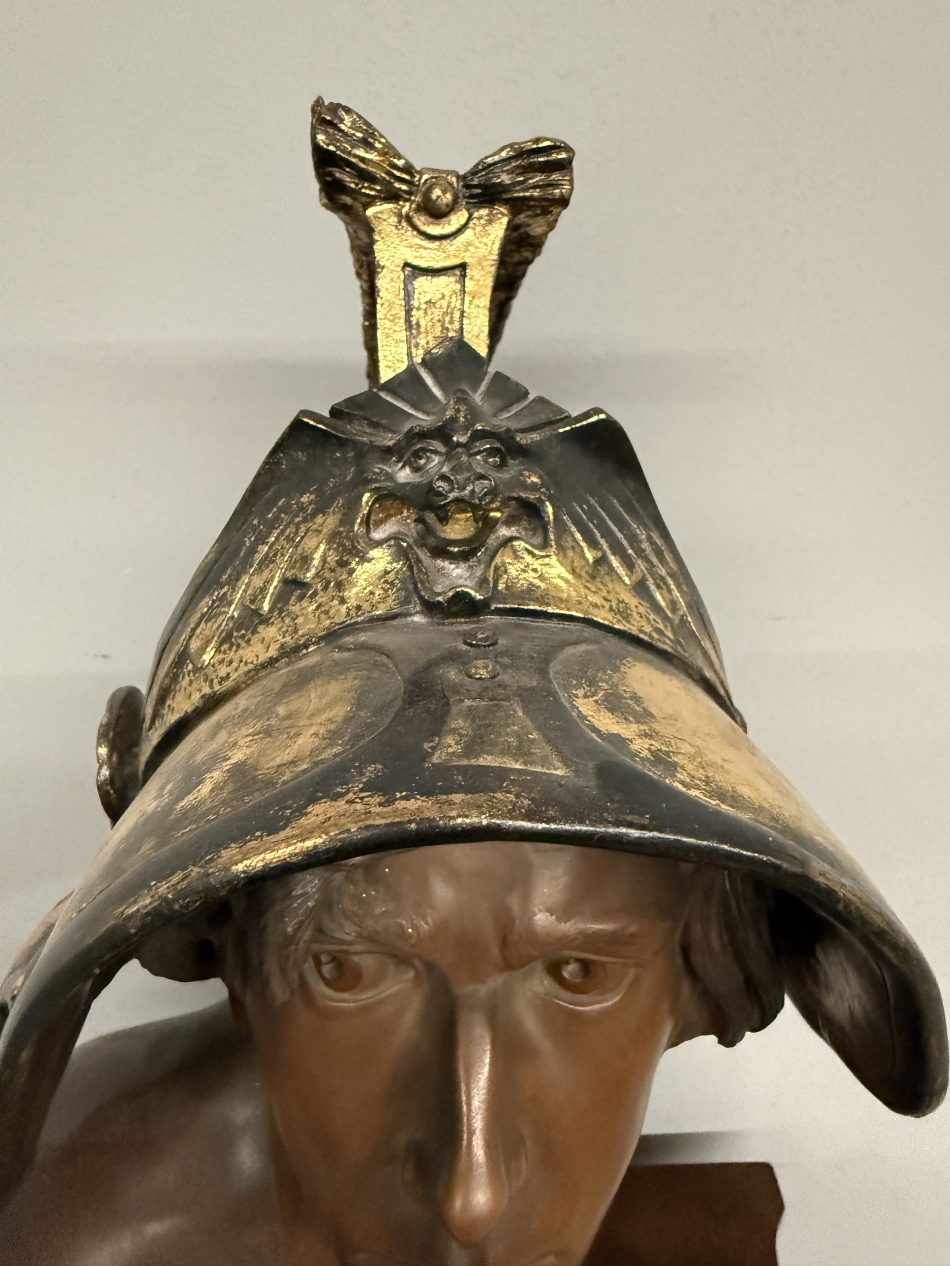 Antico busto in terracotta gladiatore romano 1920, 86x34x24cm - immagine 13