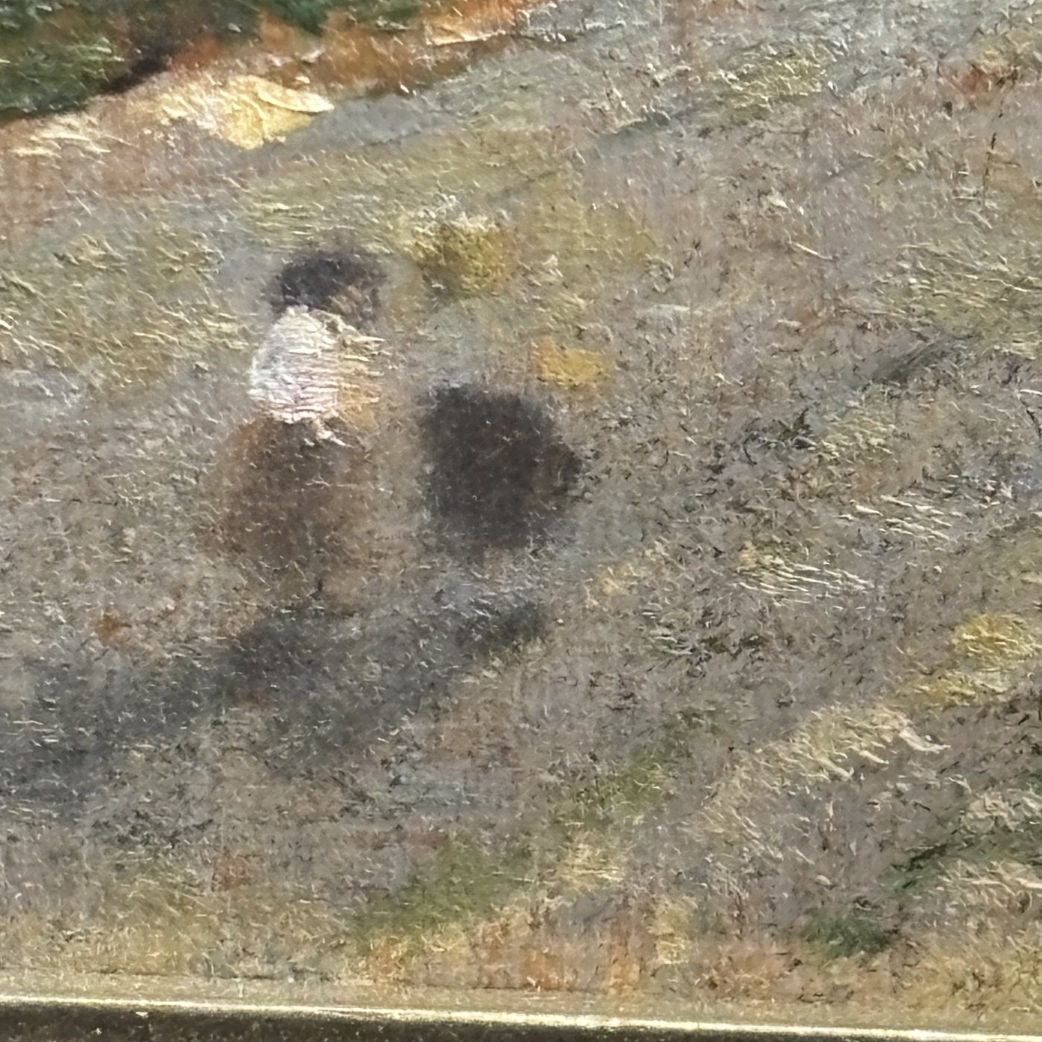 Filippo Carcano (Milano 1840 – 1914 )Paesaggio Montano Antico olio su tavola XIX sec . Cm 25,50 x 17,50 - immagine 11