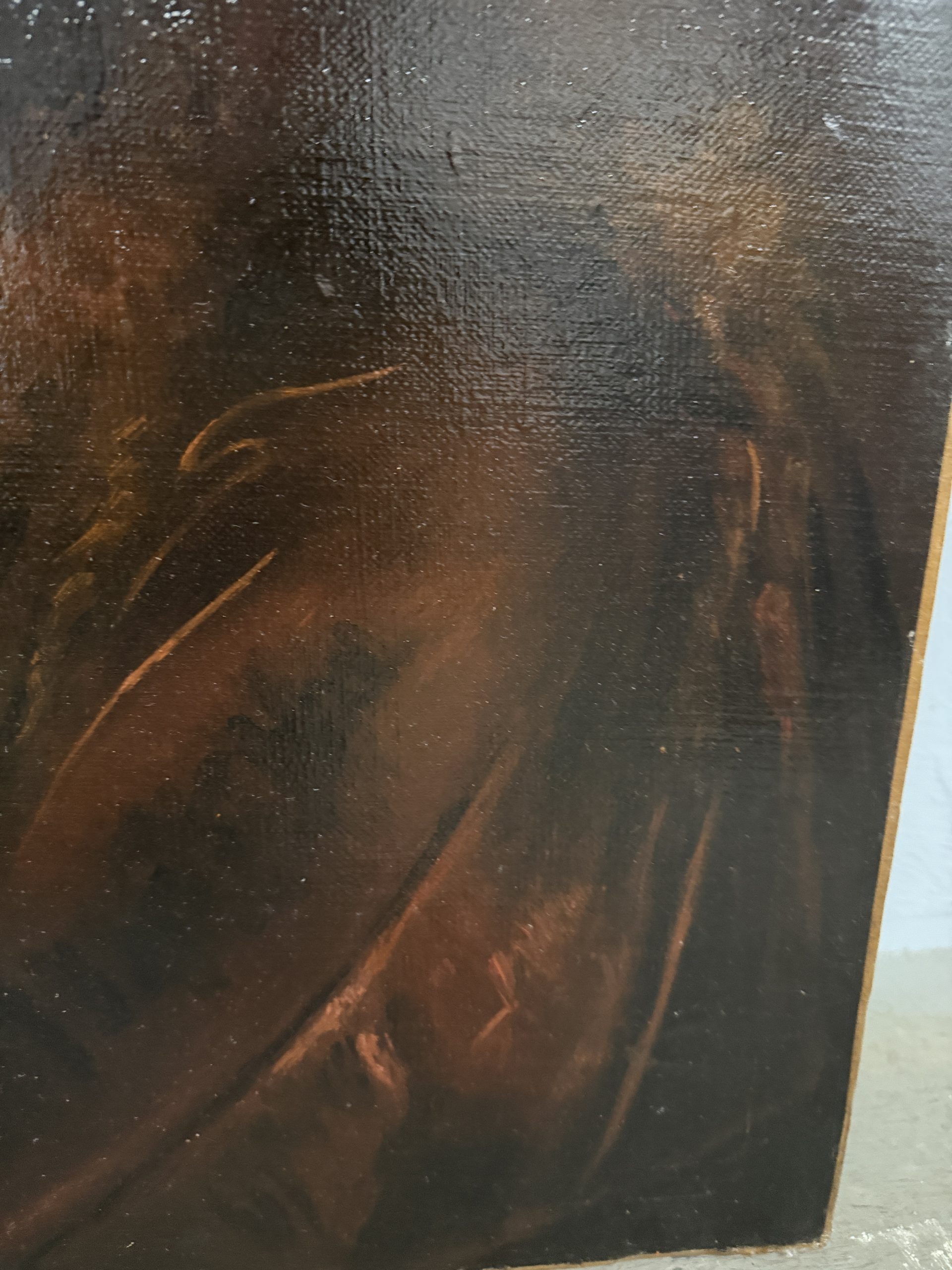 Antico dipinto: ritratto di anziano, olio su tela, XIX sec, Ciappa Federico Alessandro, 77x59cm - immagine 8