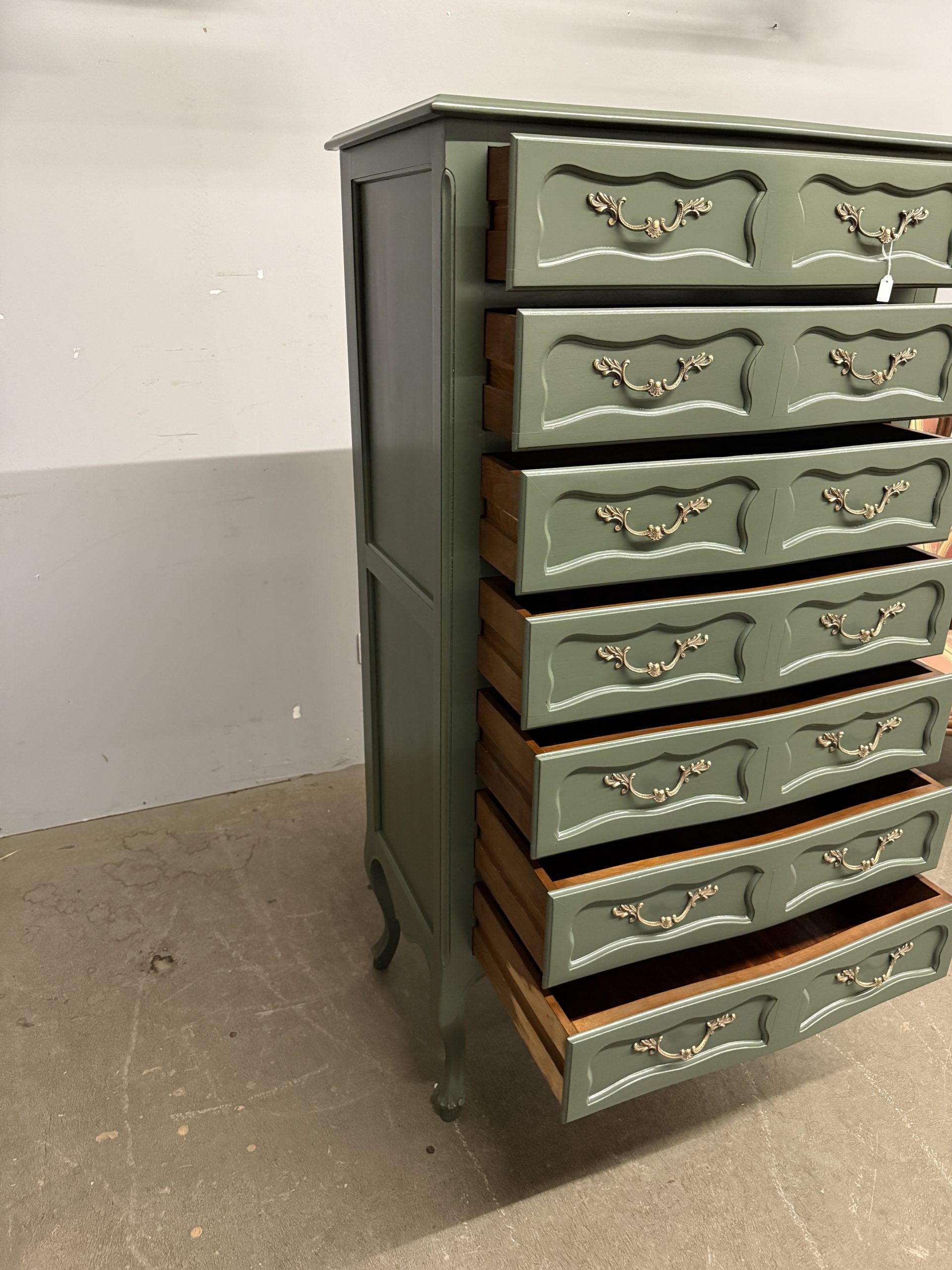 Cassettiera settimino Vintage anni '50 mid century - Salvia, 138x73x41cm - immagine 6