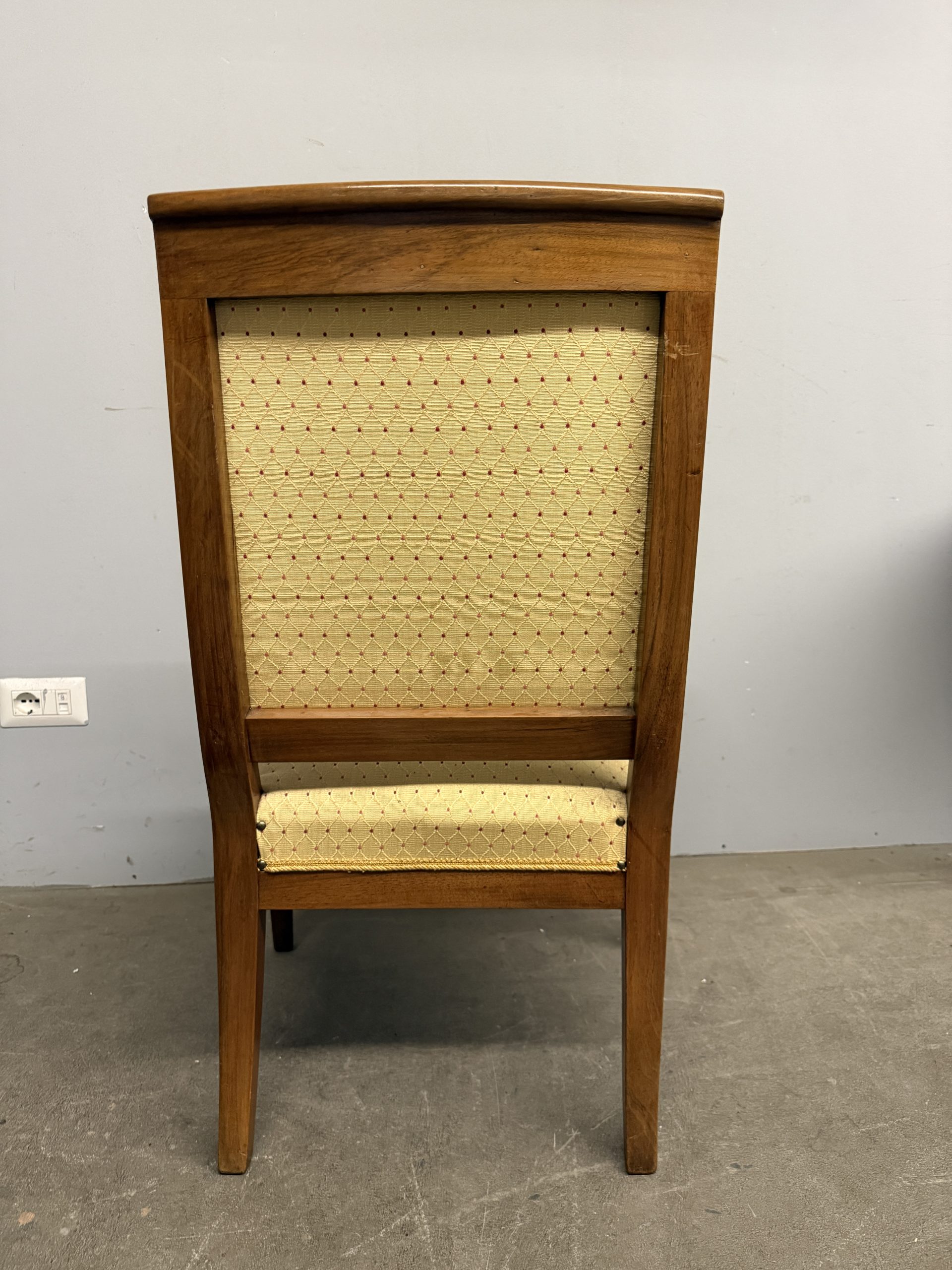 Antica poltrona impero noce massello, Francia XIX sec, restaurata, 94x61x50 - immagine 11