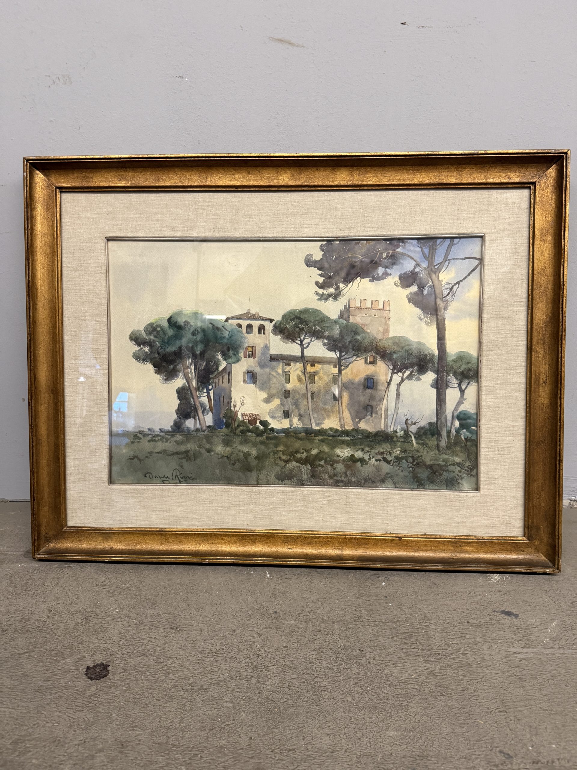 Acquerello Casal De Pazzi, Roma, firmato, 74x58cm - immagine 2