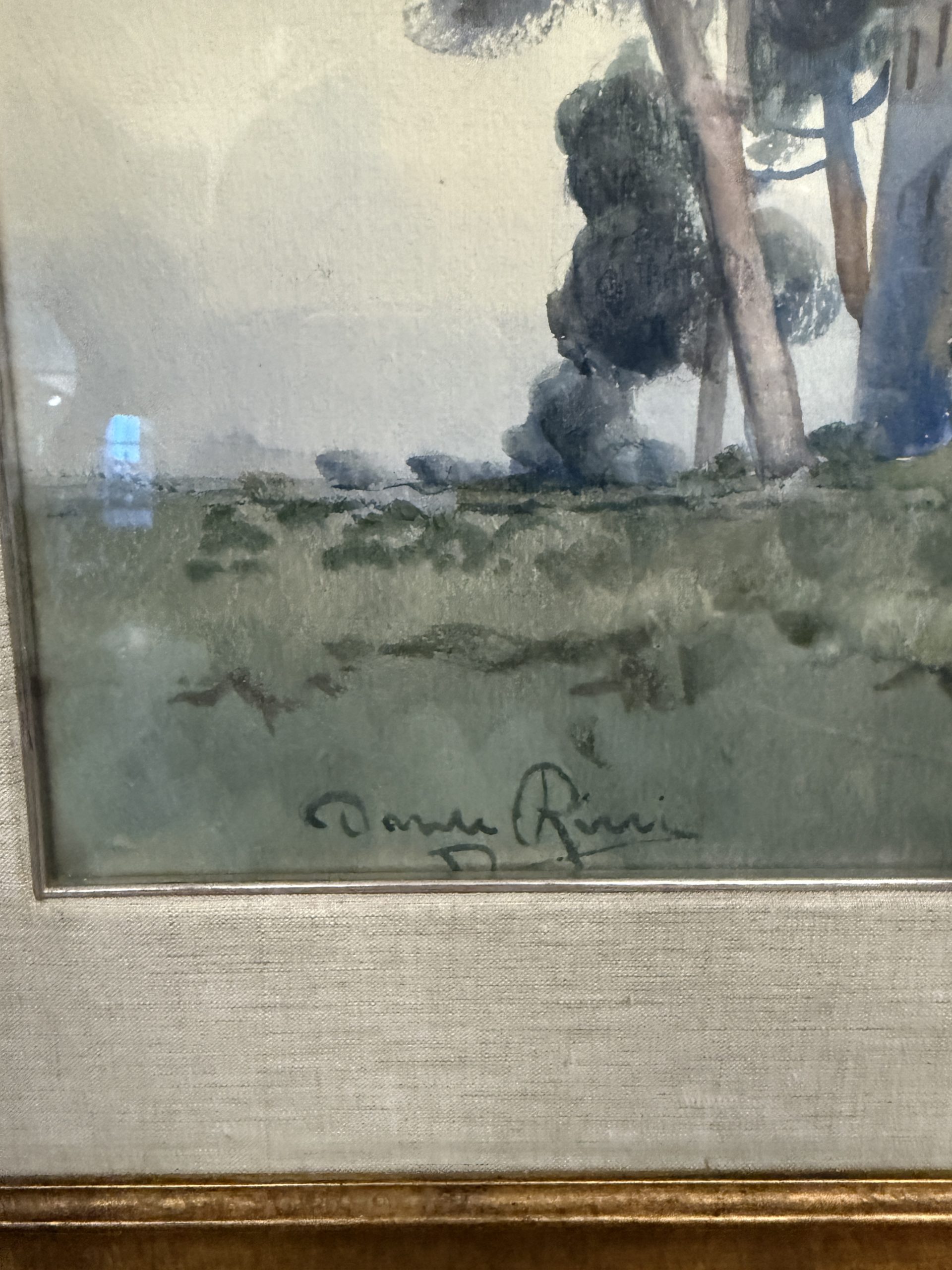 Acquerello Casal De Pazzi, Roma, firmato, 74x58cm - immagine 6