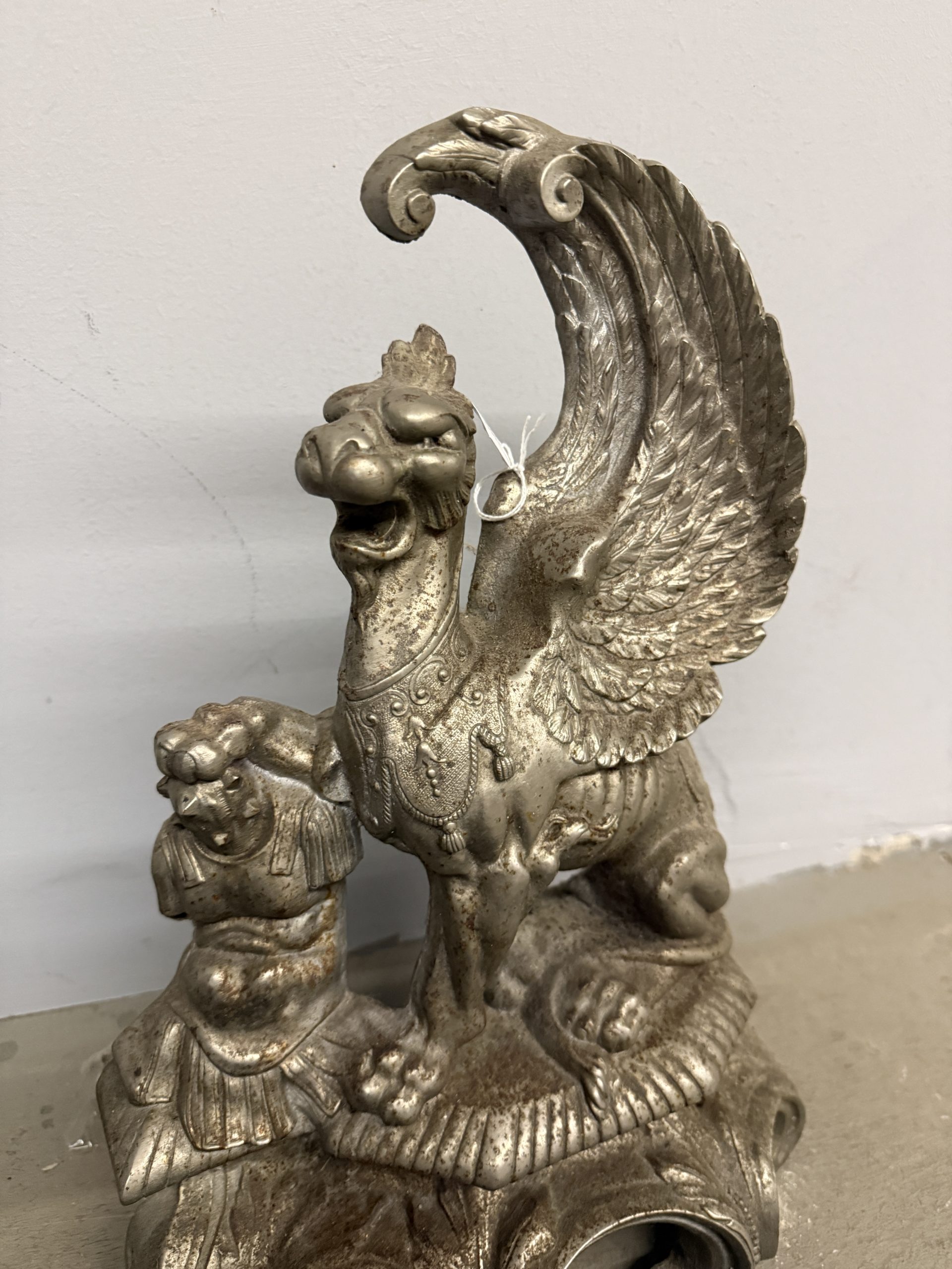 Antica coppia di alari, Francia XIX sec, 15x71cm - immagine 6
