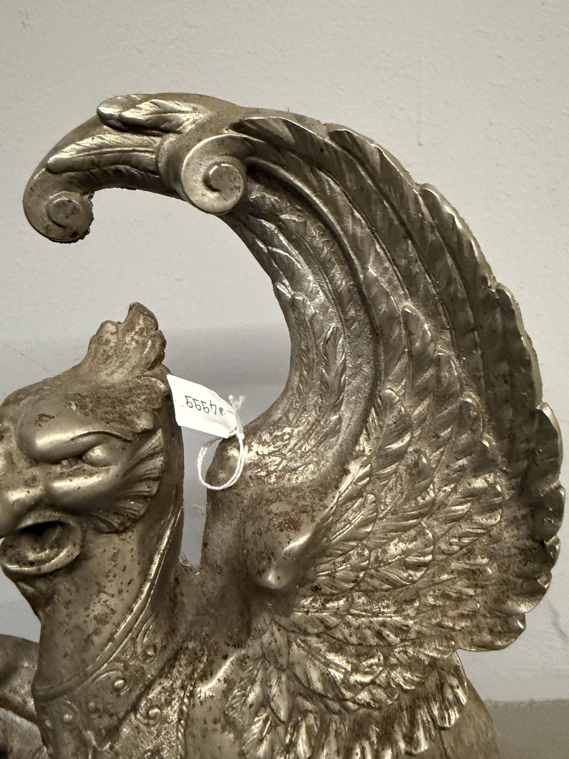 Antica coppia di alari, Francia XIX sec, 15x71cm - immagine 7