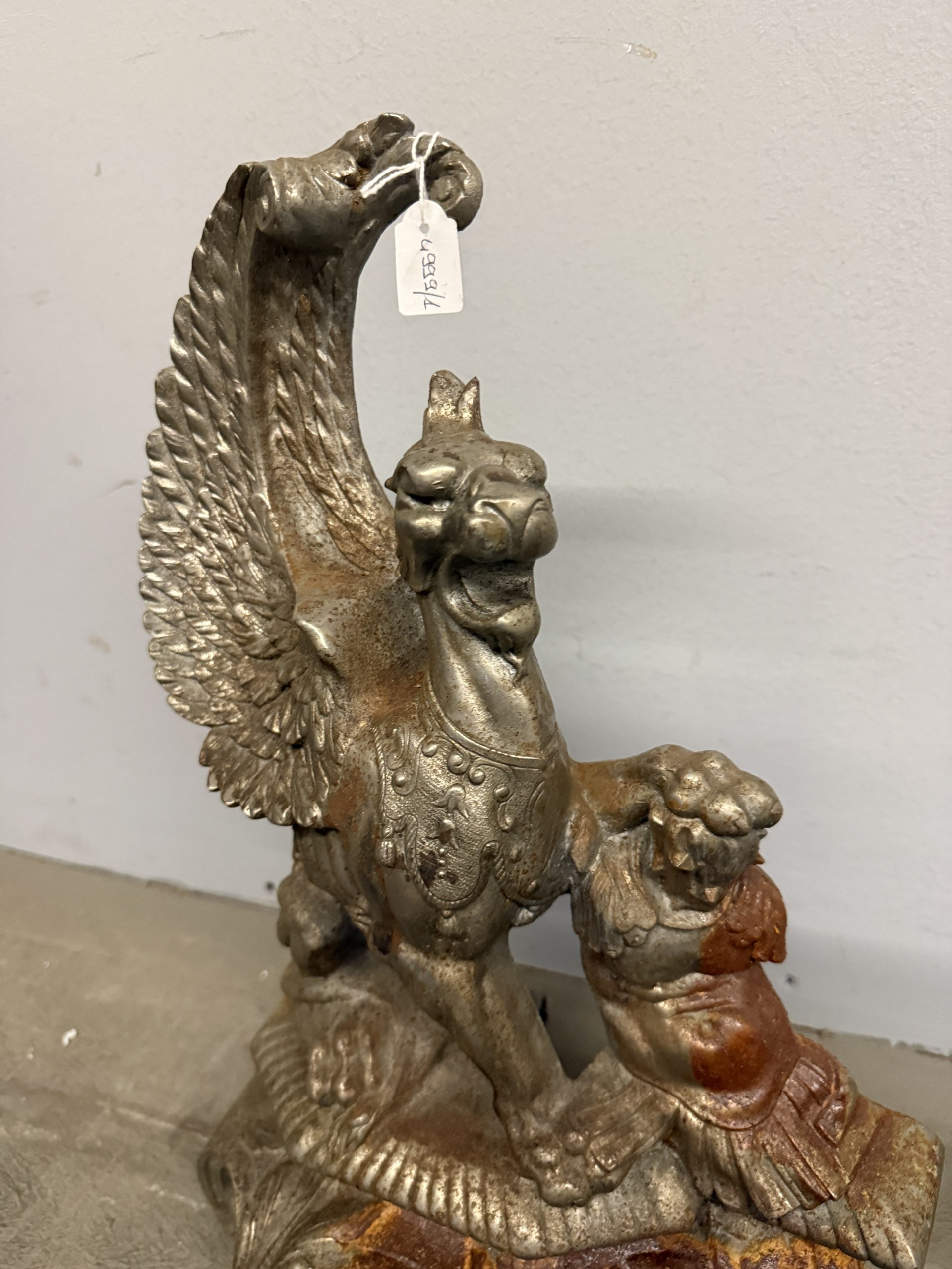 Antica coppia di alari, Francia XIX sec, 15x71cm - immagine 10