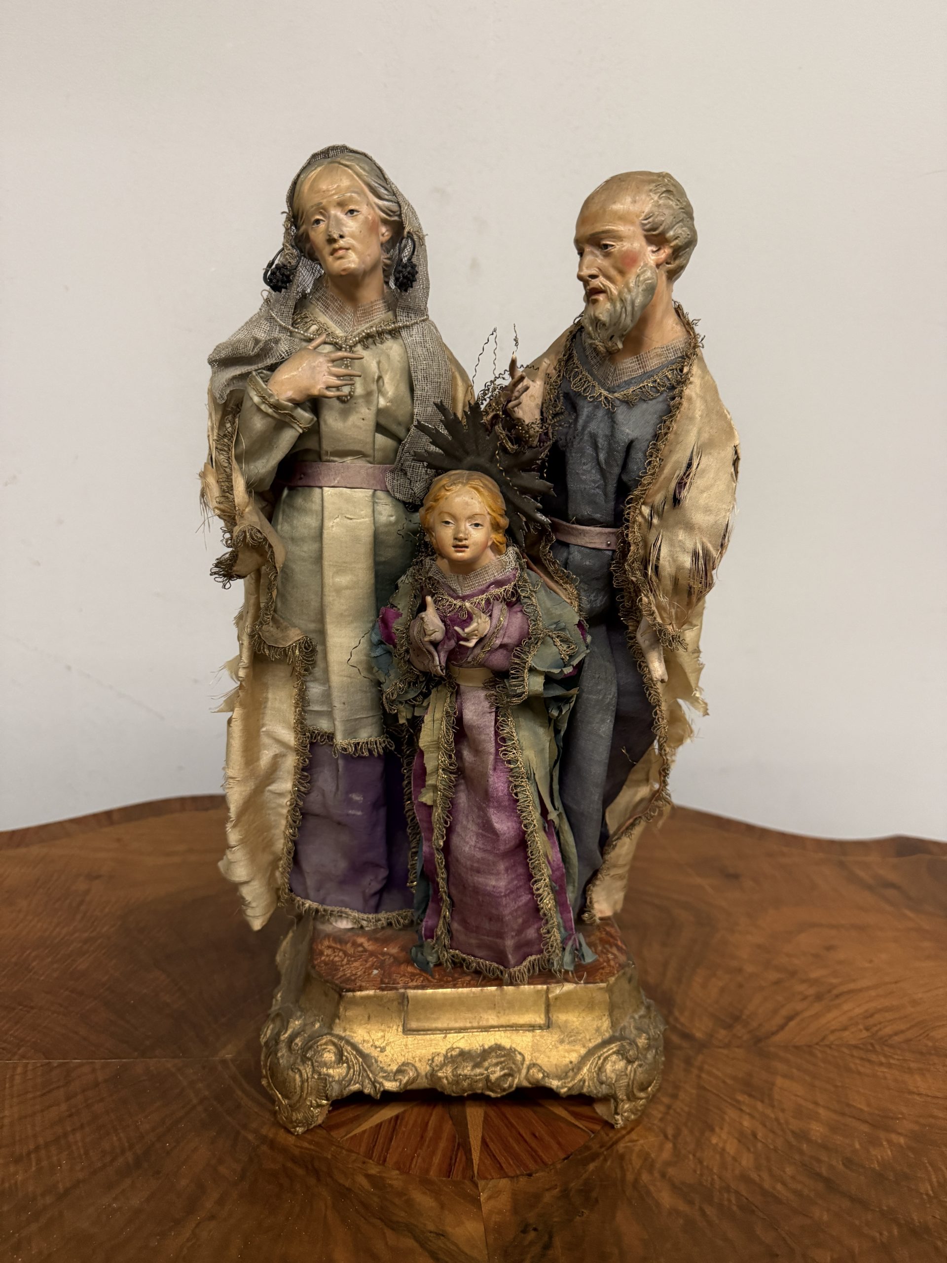 Antico gruppo scultoreo natività in terracotta, Napoli, XVII sec, 44x29cm - immagine 2