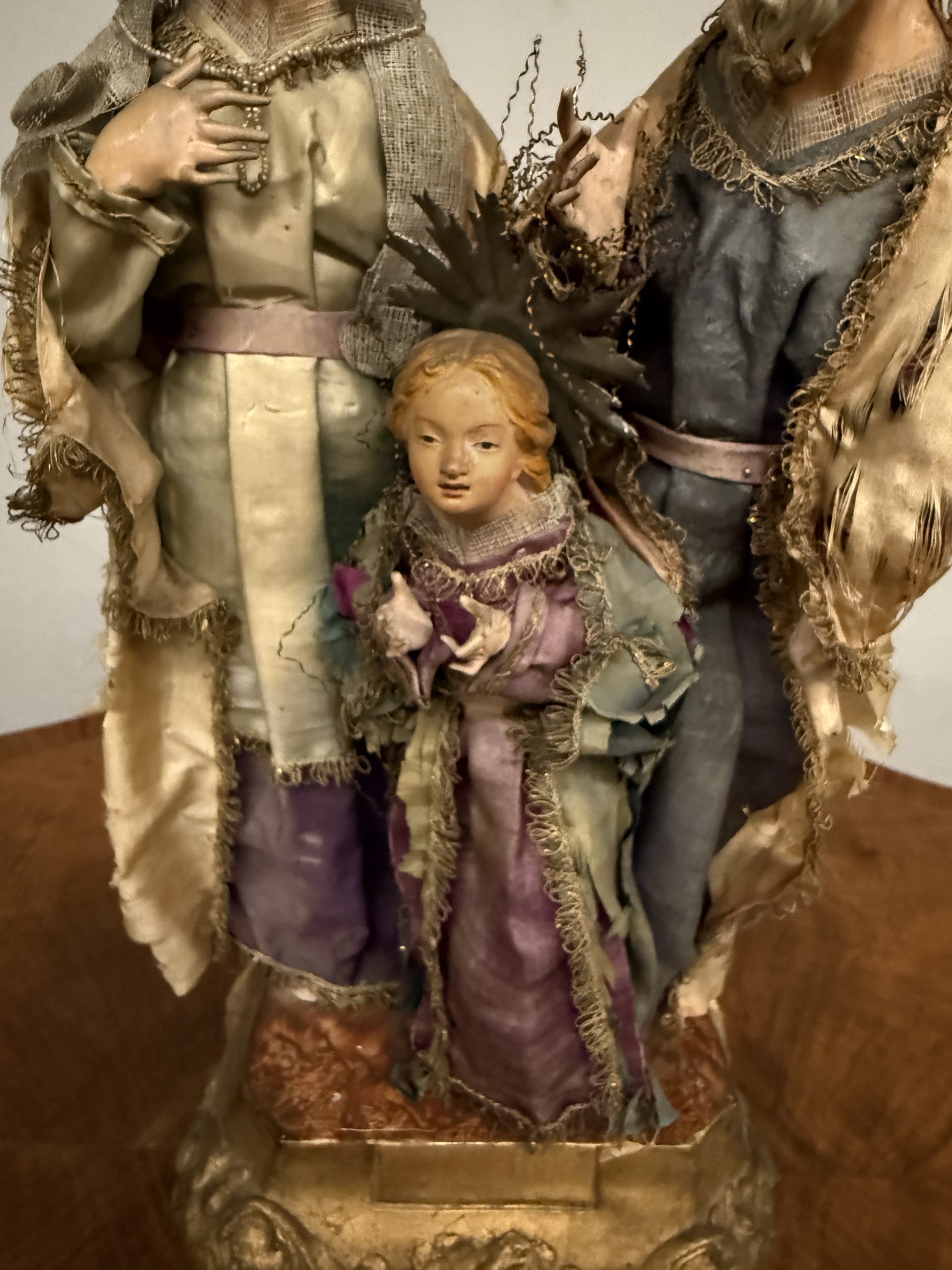 Antico gruppo scultoreo natività in terracotta, Napoli, XVII sec, 44x29cm - immagine 6