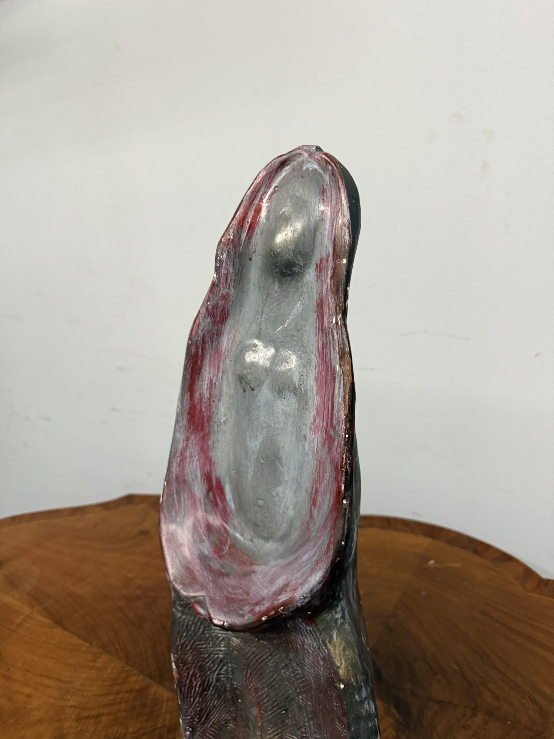 Scultura in gesso anni'50 mid centuty, raffigurante la Vergine Maria, 49x20cm - immagine 3