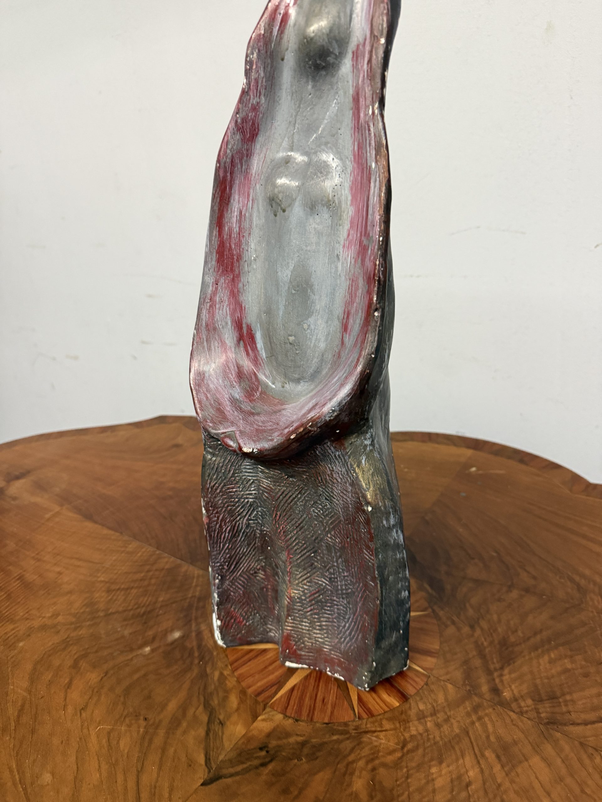 Scultura in gesso anni'50 mid centuty, raffigurante la Vergine Maria, 49x20cm - immagine 4