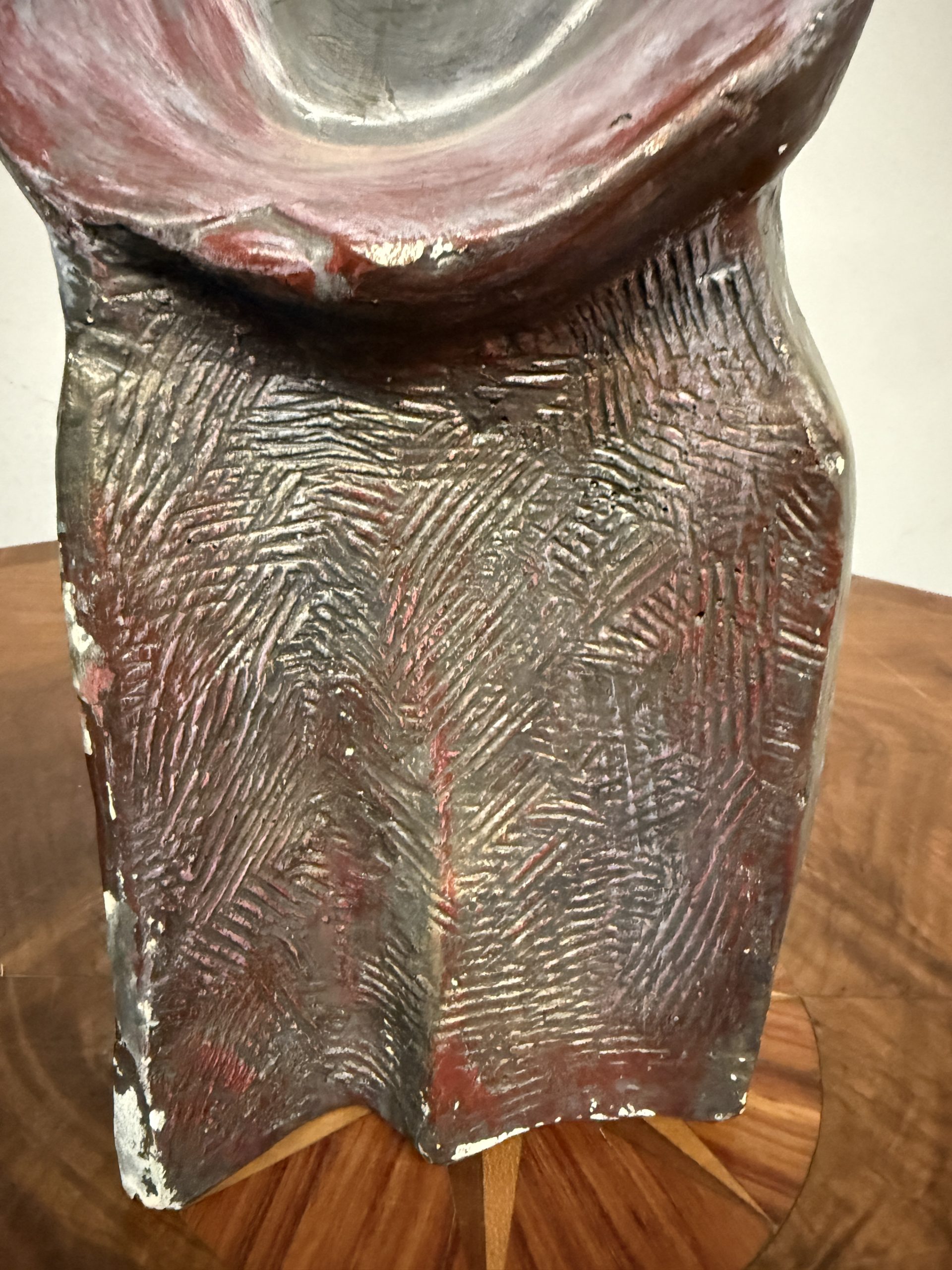 Scultura in gesso anni'50 mid centuty, raffigurante la Vergine Maria, 49x20cm - immagine 5