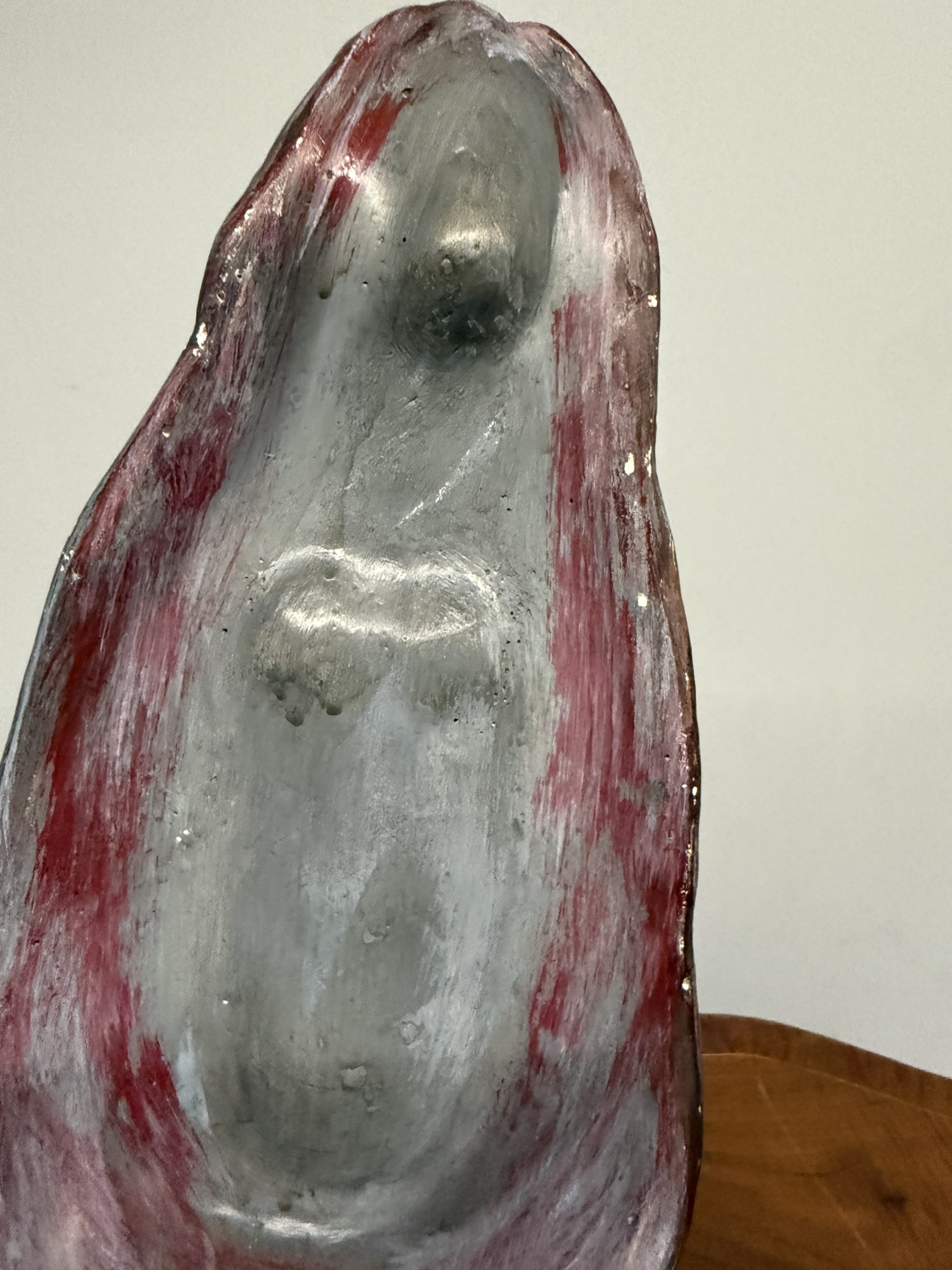 Scultura in gesso anni'50 mid centuty, raffigurante la Vergine Maria, 49x20cm - immagine 6