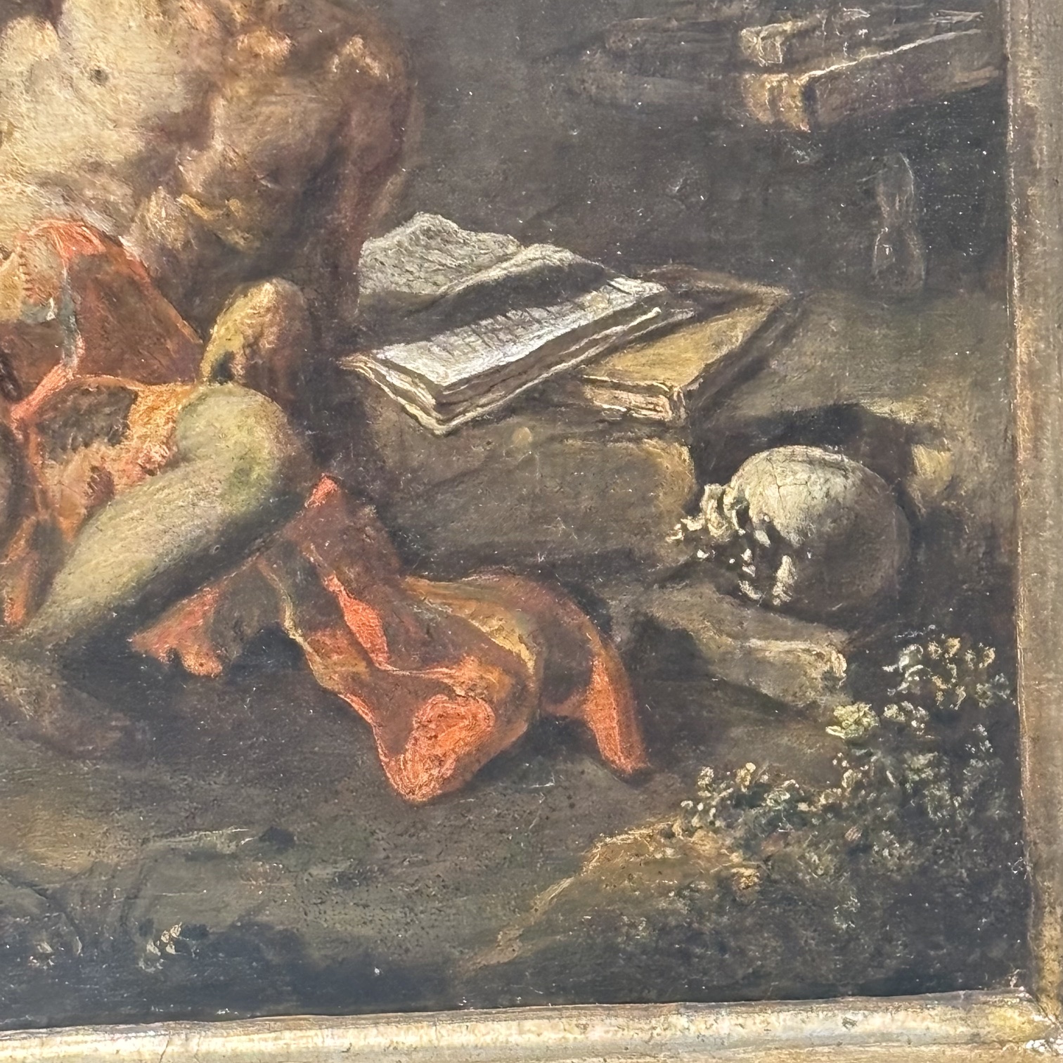 Antico dipinto scuola Napoli XVII sec Sant’ Elia cm 62 x 52 . “Il miracolo Dei Corvi “ - immagine 6