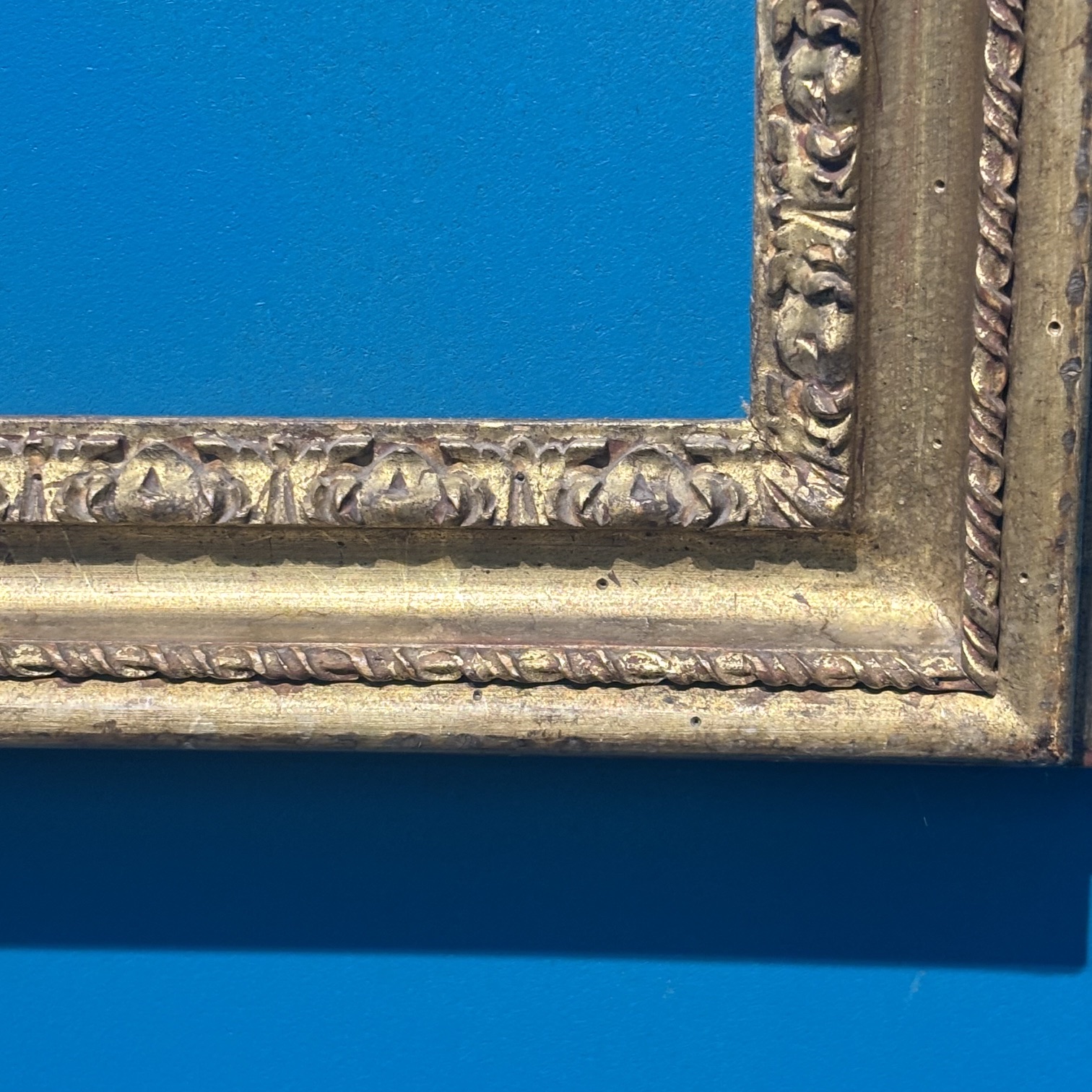 Antica cornice foglia oro del XVIII sec . Mis 60 x 60 (utile 50,50 x 37,50 ) - immagine 5