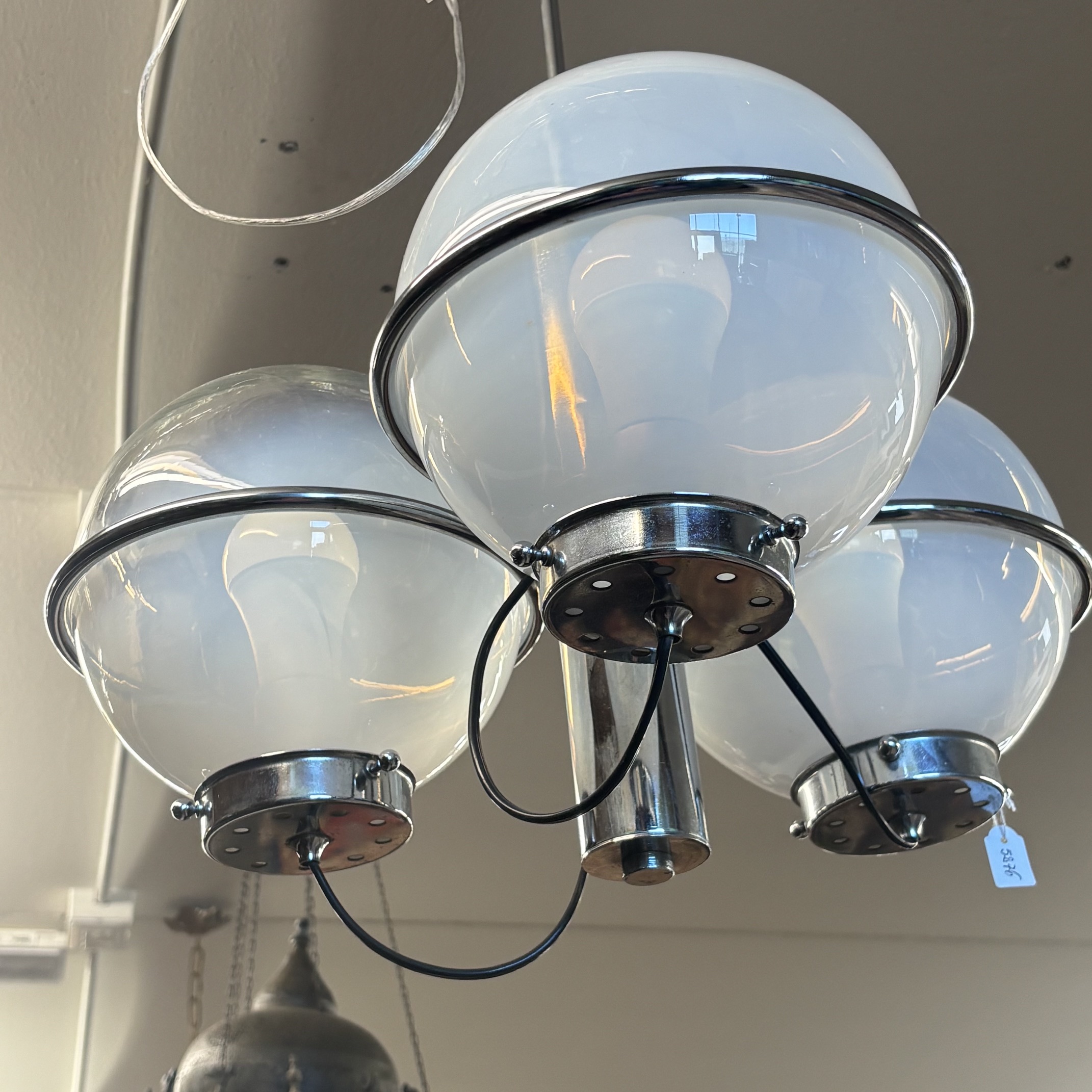 Lampadario chandelier Stile Sarfatti per Arteluce . Design Anni 70 . - immagine 2