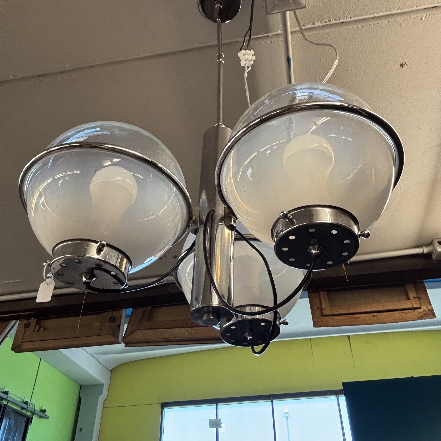 Lampadario chandelier Stile Sarfatti per Arteluce . Design Anni 70 . - immagine 4
