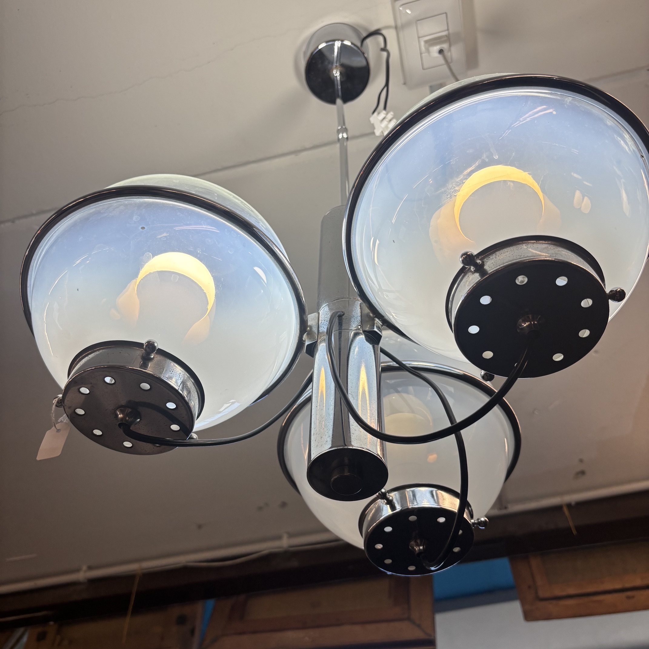 Lampadario chandelier Stile Sarfatti per Arteluce . Design Anni 70 . - immagine 7