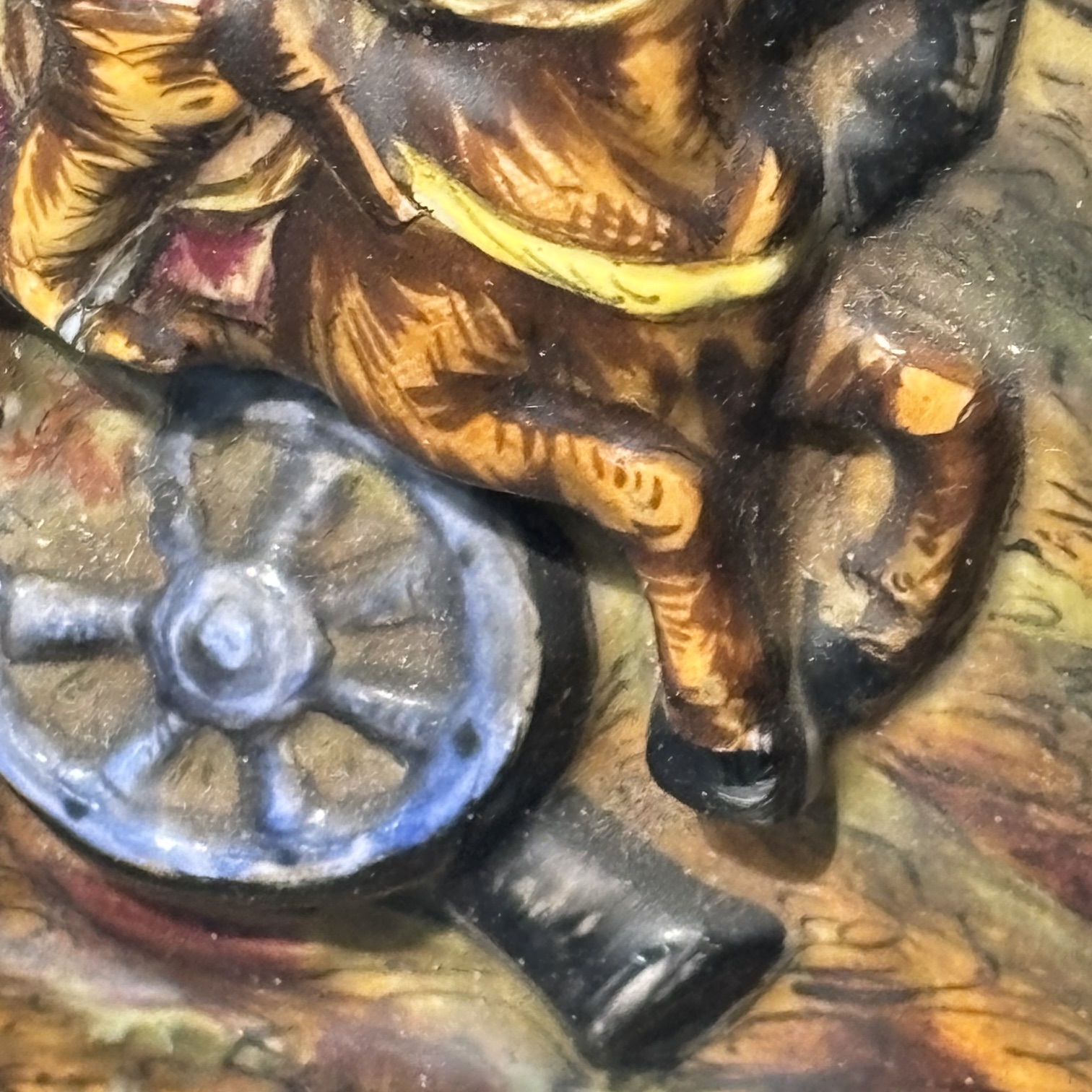 Antica placca in ceramica di Capodimonte -Napoli XIX sec . raffigurante “ La guerra dei trent’ anni “mis 27, 50 x 17 . - immagine 10