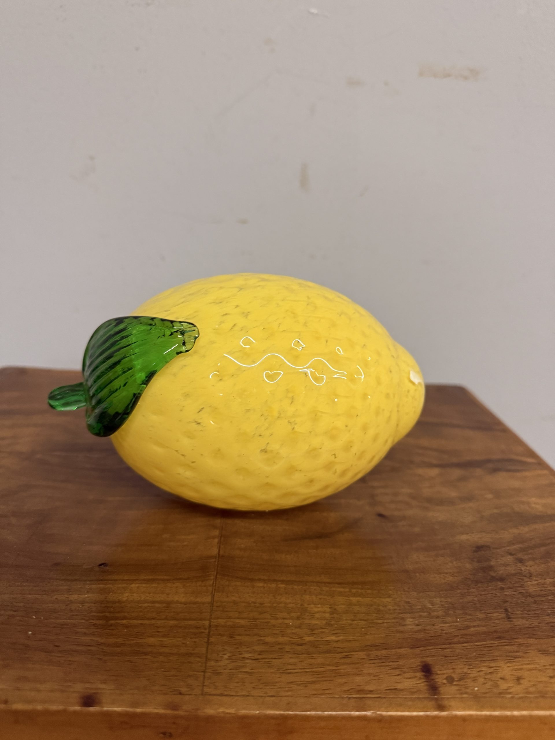 Grande limone in vetro di Murano vintage anni '70, 20x12cm