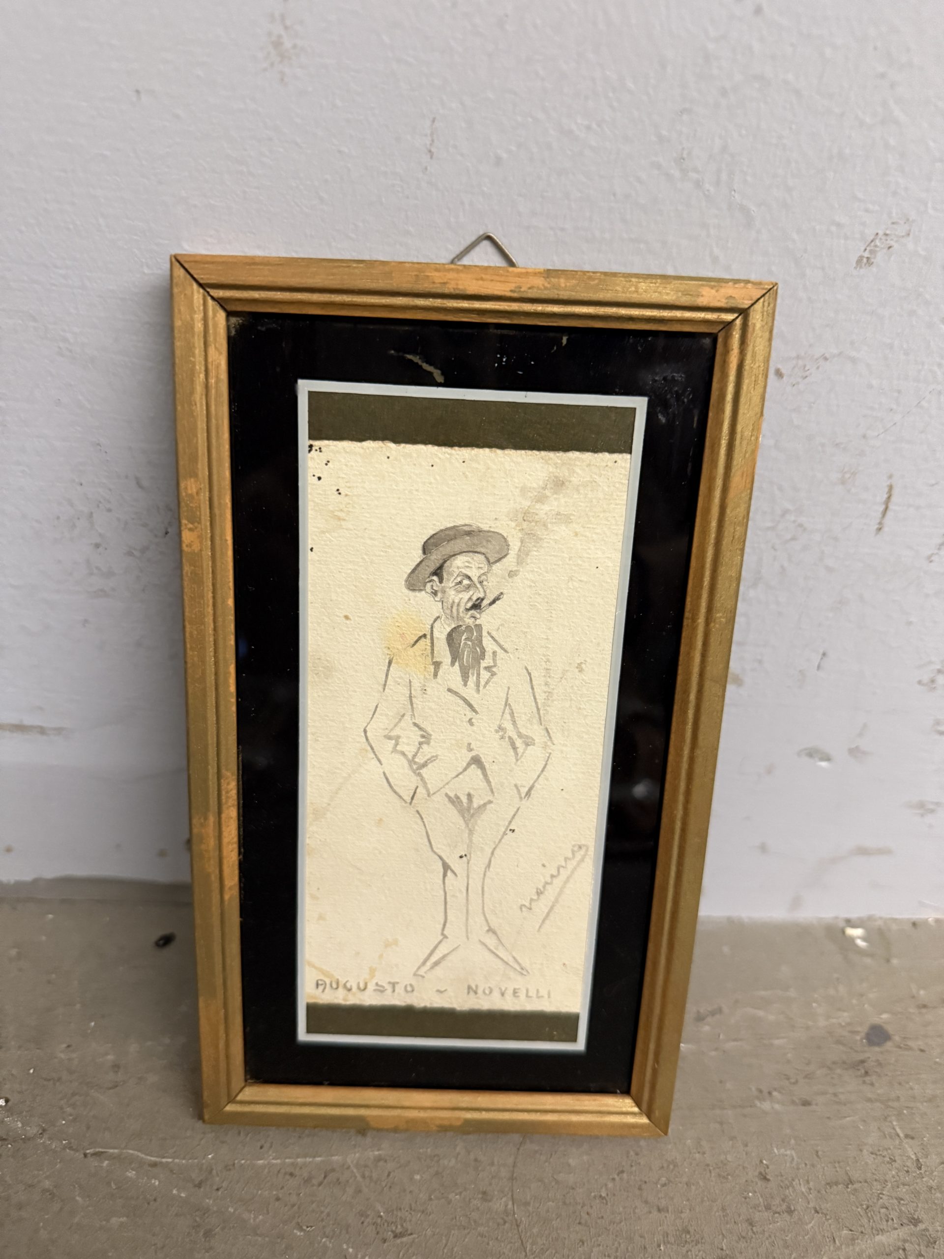 Antico disegno a china Augusto Novelli 1930. Neri Nannetti (Nerino) futurista, Firenze 1890-1962, 15x7,50cm