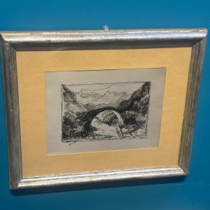 Giacomo Balla, Disegno a China “ Ponte sulla Flaminia “ 1950 . Mis 25 x cm 20