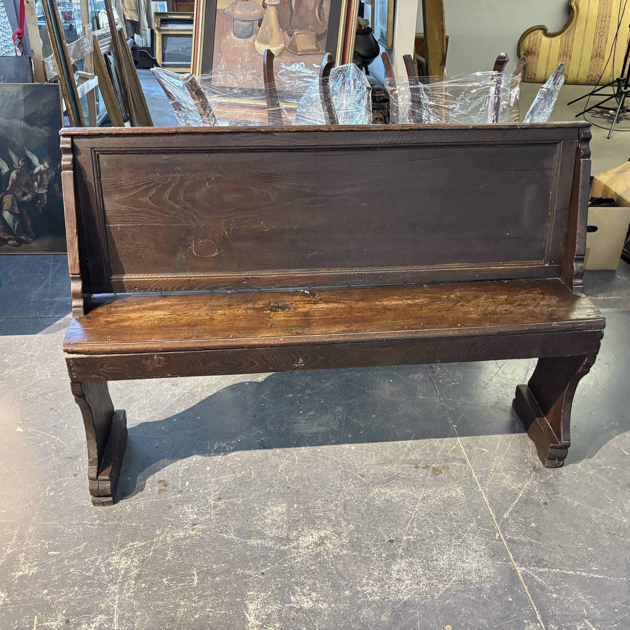 Antica panca castagno Umbra epoca XVIII sec .Mis 137 x 30 prof . H 94