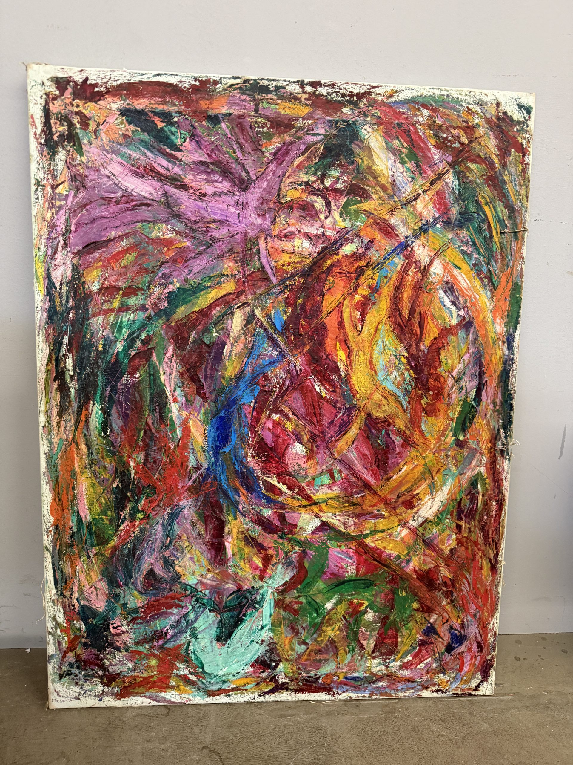 Olio su tela arte contemporanea Gianfranco Zaccagnino "Viaggio nell'inconscio" 99x74cm