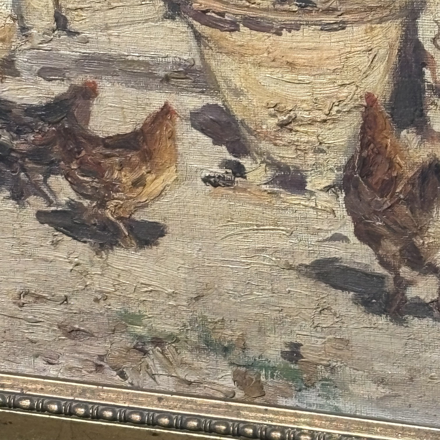 Antico dipinto olio su tela scena popolare di corte primi 900 mis 40 x cm 30 . Giuseppe Giardiello Napoli 1887 -1920. - immagine 5