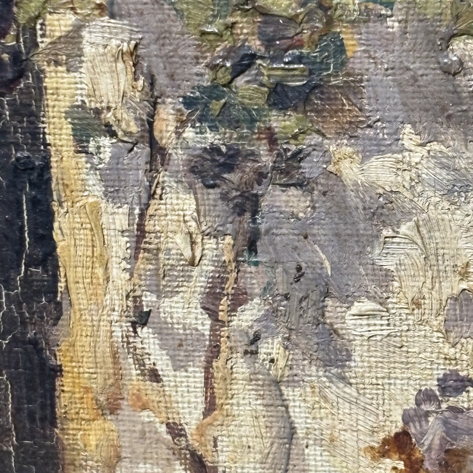 Antico dipinto olio su tela scena popolare di corte primi 900 mis 40 x cm 30 . Giuseppe Giardiello Napoli 1887 -1920. - immagine 9