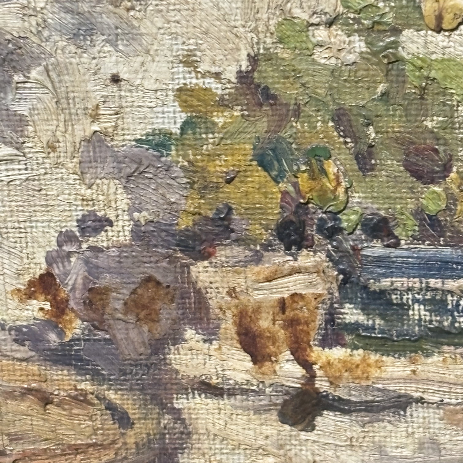 Antico dipinto olio su tela scena popolare di corte primi 900 mis 40 x cm 30 . Giuseppe Giardiello Napoli 1887 -1920. - immagine 10