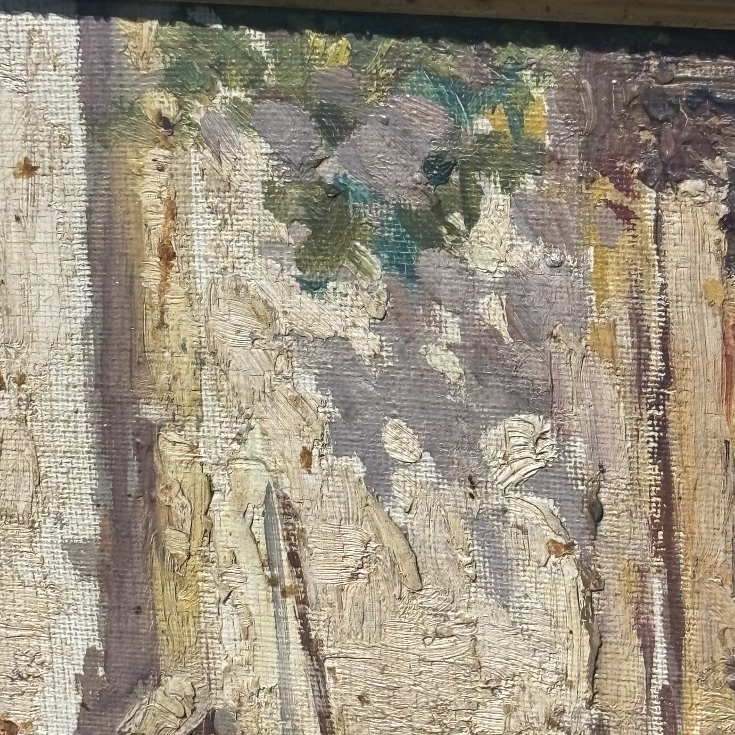 Antico dipinto olio su tela scena popolare di corte primi 900 mis 40 x cm 30 . Giuseppe Giardiello Napoli 1887 -1920. - immagine 11