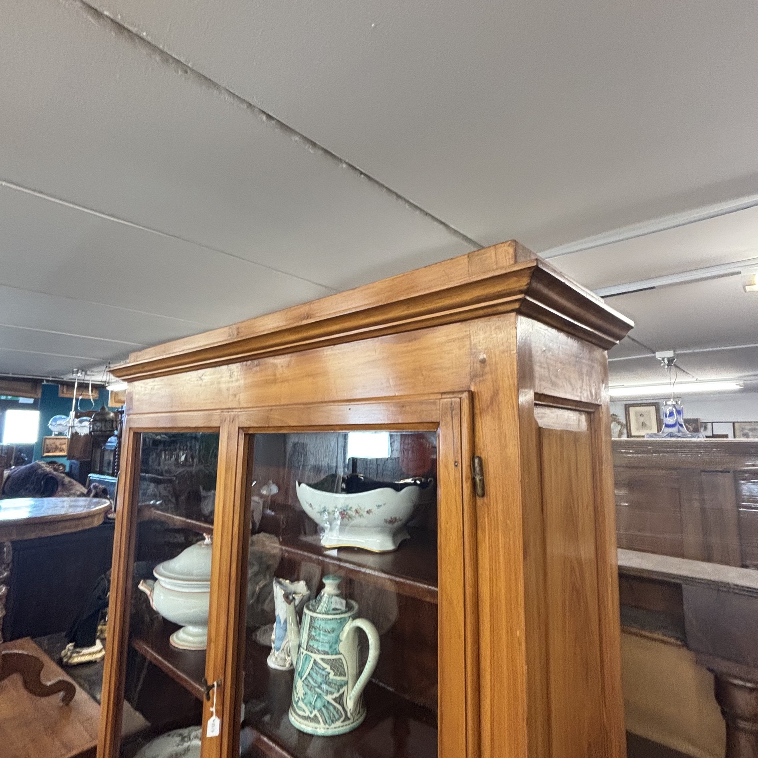 Antica credenza doppio corpo in ciliegio massello primi 800 toscana. Mis H 220 L 122 prof 50,50 - immagine 8