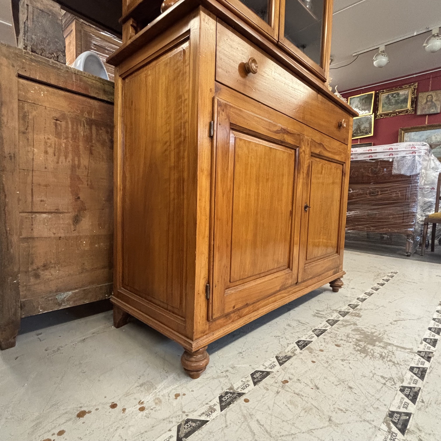 Antica credenza doppio corpo in ciliegio massello primi 800 toscana. Mis H 220 L 122 prof 50,50 - immagine 15