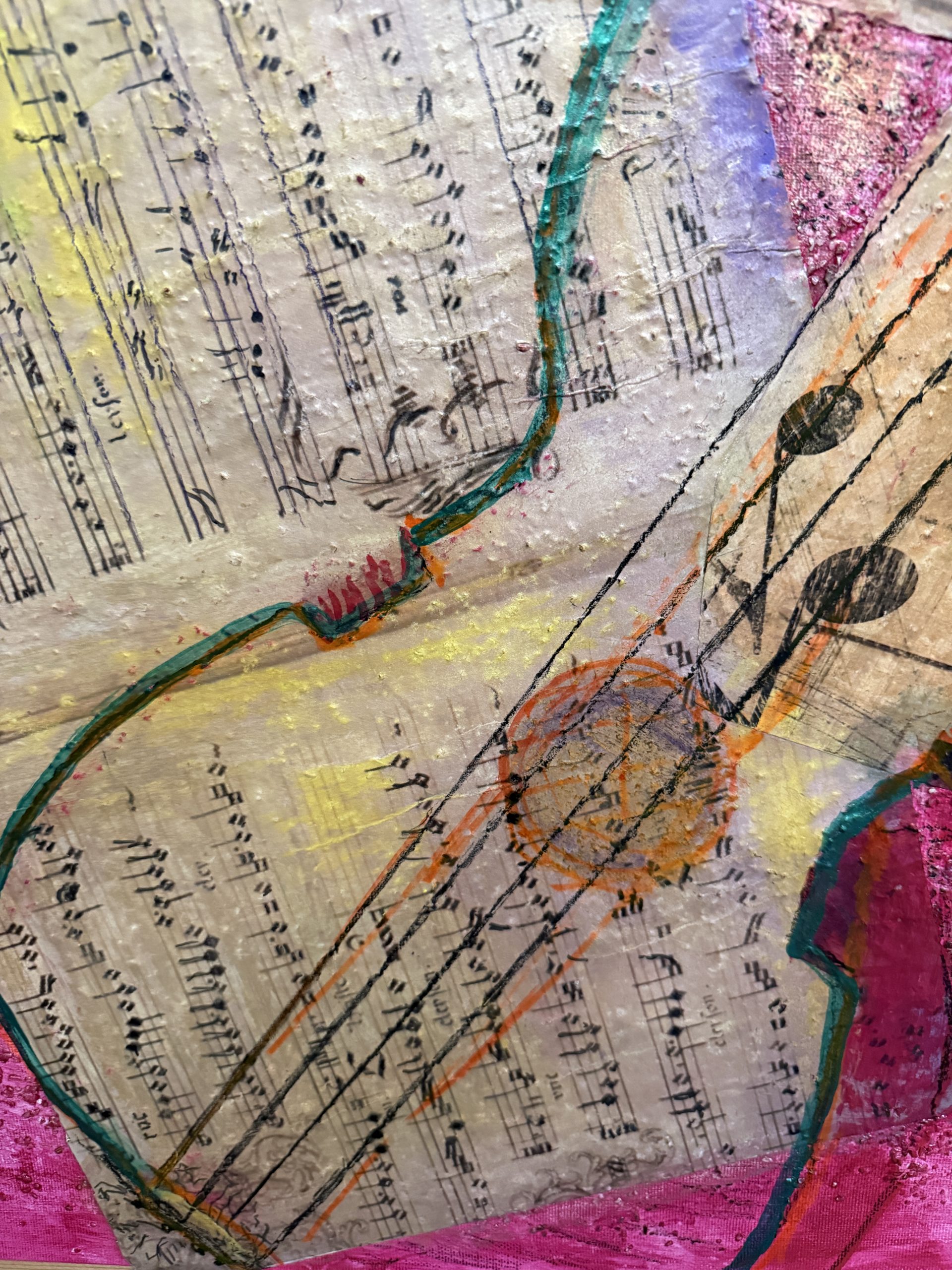 Dipinto G. Zaccagnino "Variazioni musicali" tecnica mista su tela. Arte moderna e contemporanea, 80x60cm - immagine 10