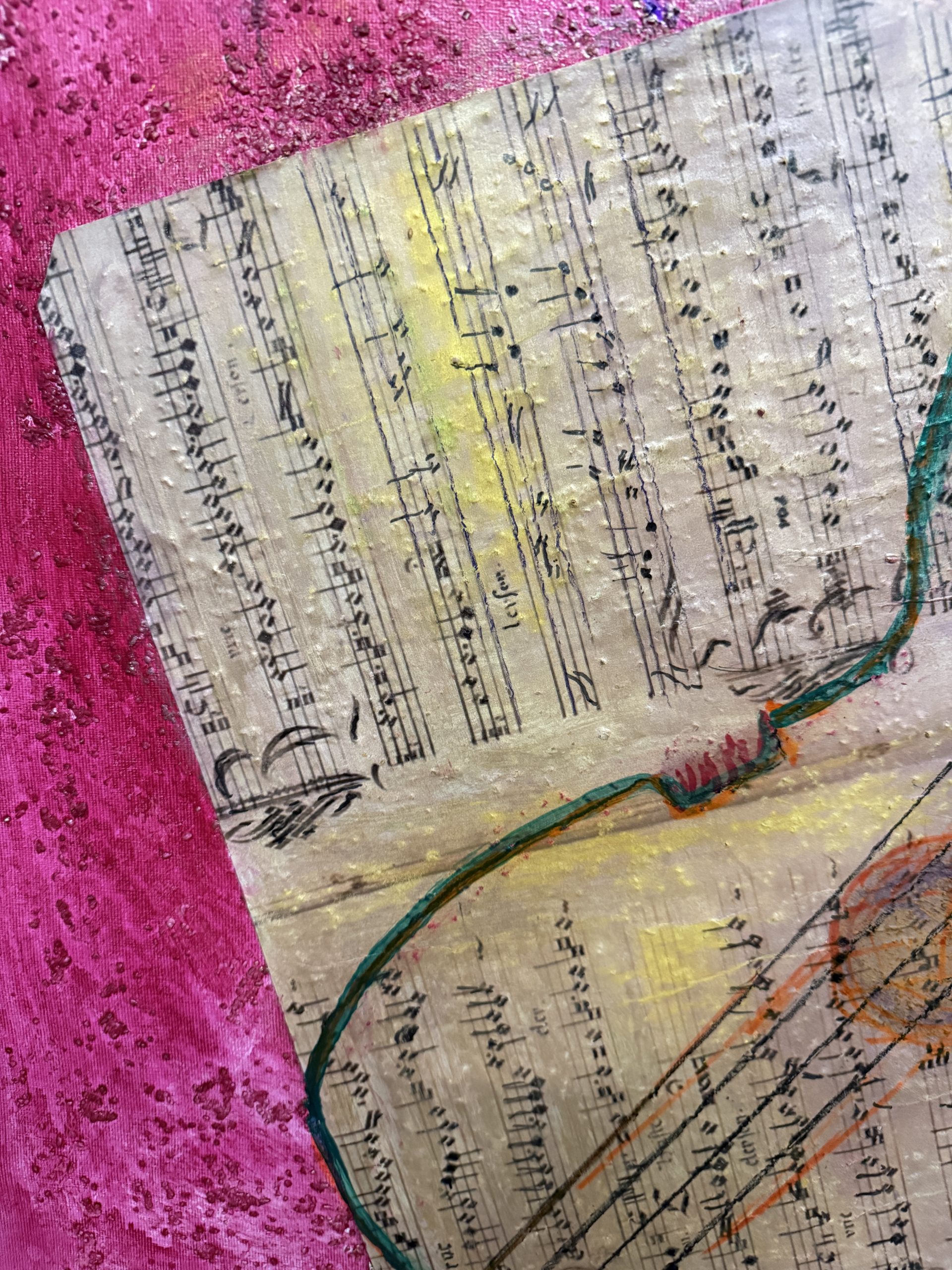 Dipinto G. Zaccagnino "Variazioni musicali" tecnica mista su tela. Arte moderna e contemporanea, 80x60cm - immagine 11