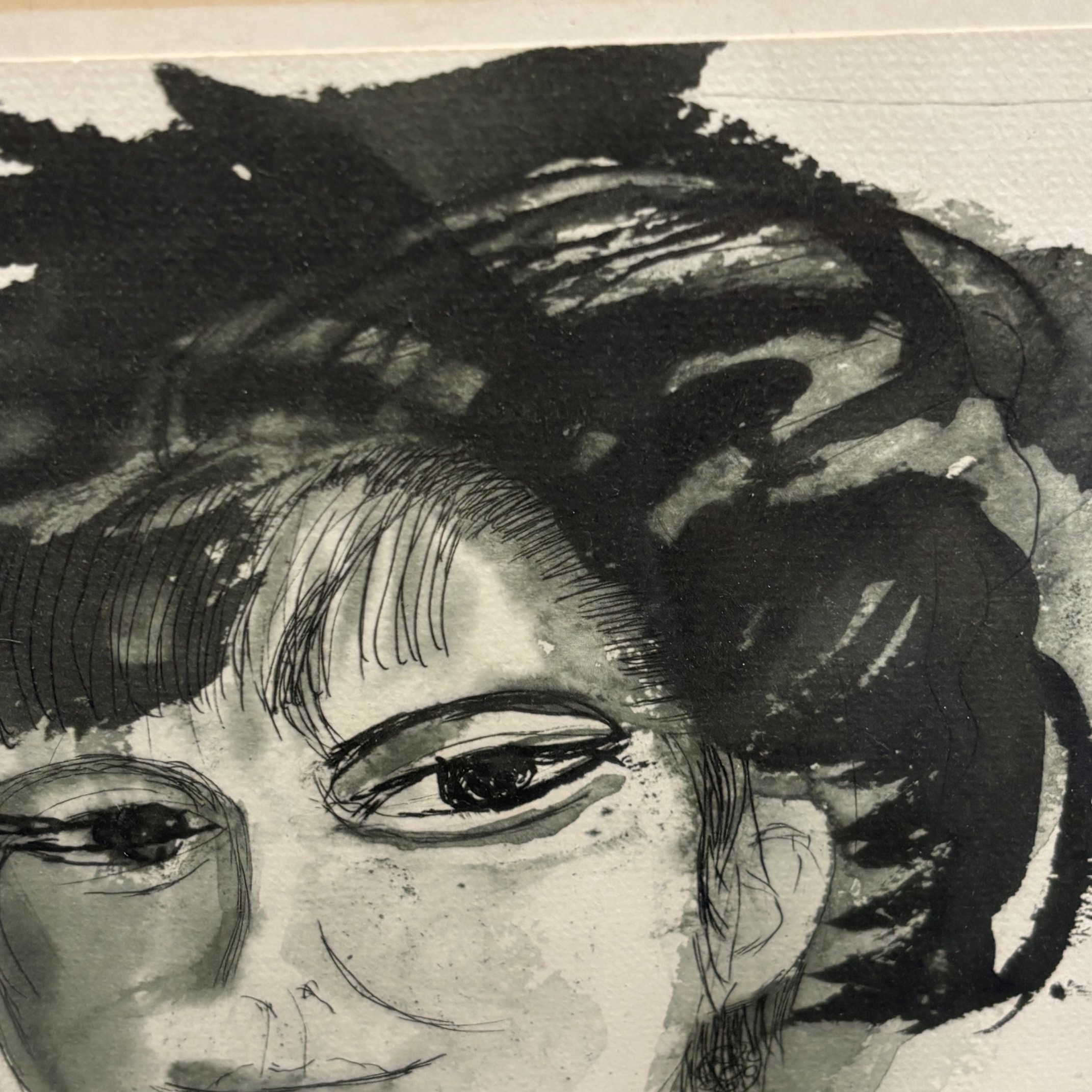 Dipinto Acquarello Bruno Cassinari “ Volto di donna “ 1961. Mis 47 x cm 37 - immagine 8