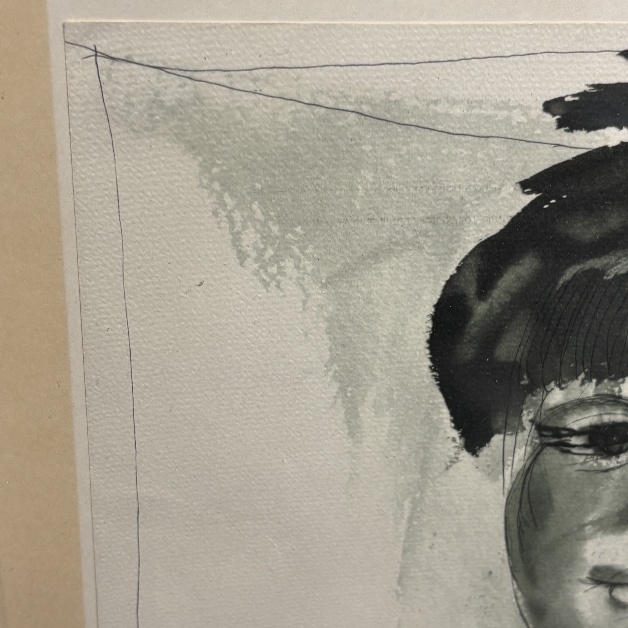 Dipinto Acquarello Bruno Cassinari “ Volto di donna “ 1961. Mis 47 x cm 37 - immagine 10