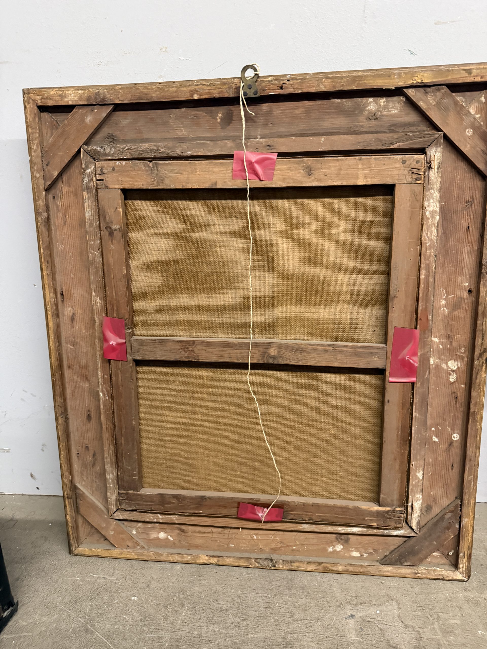 Antico dipinto olio su tela Fiori Francia '900 Buorgeout con cornice , 78x67cm - immagine 12