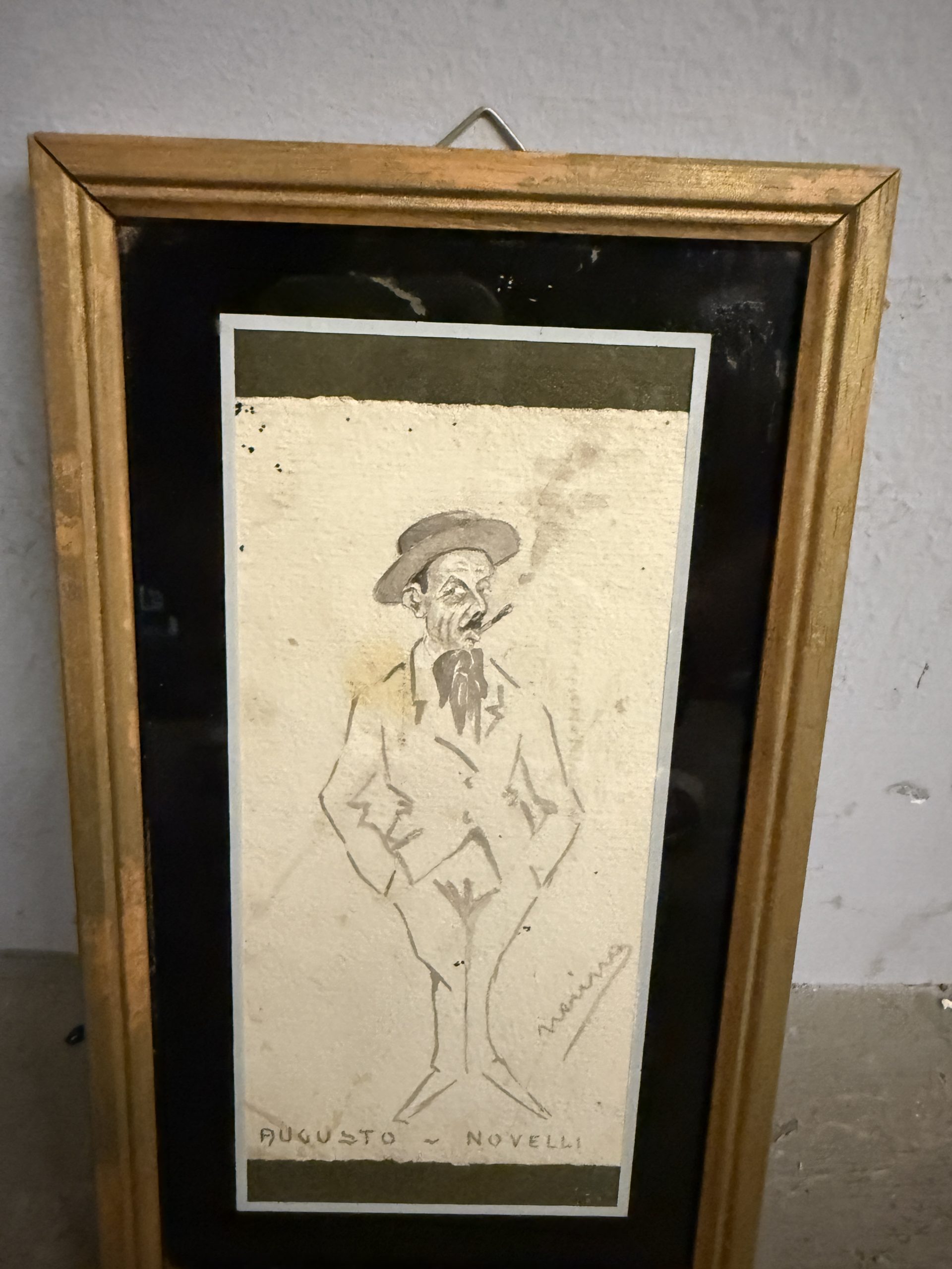 Antico disegno a china Augusto Novelli 1930. Neri Nannetti (Nerino) futurista, Firenze 1890-1962, 15x7,50cm - immagine 2