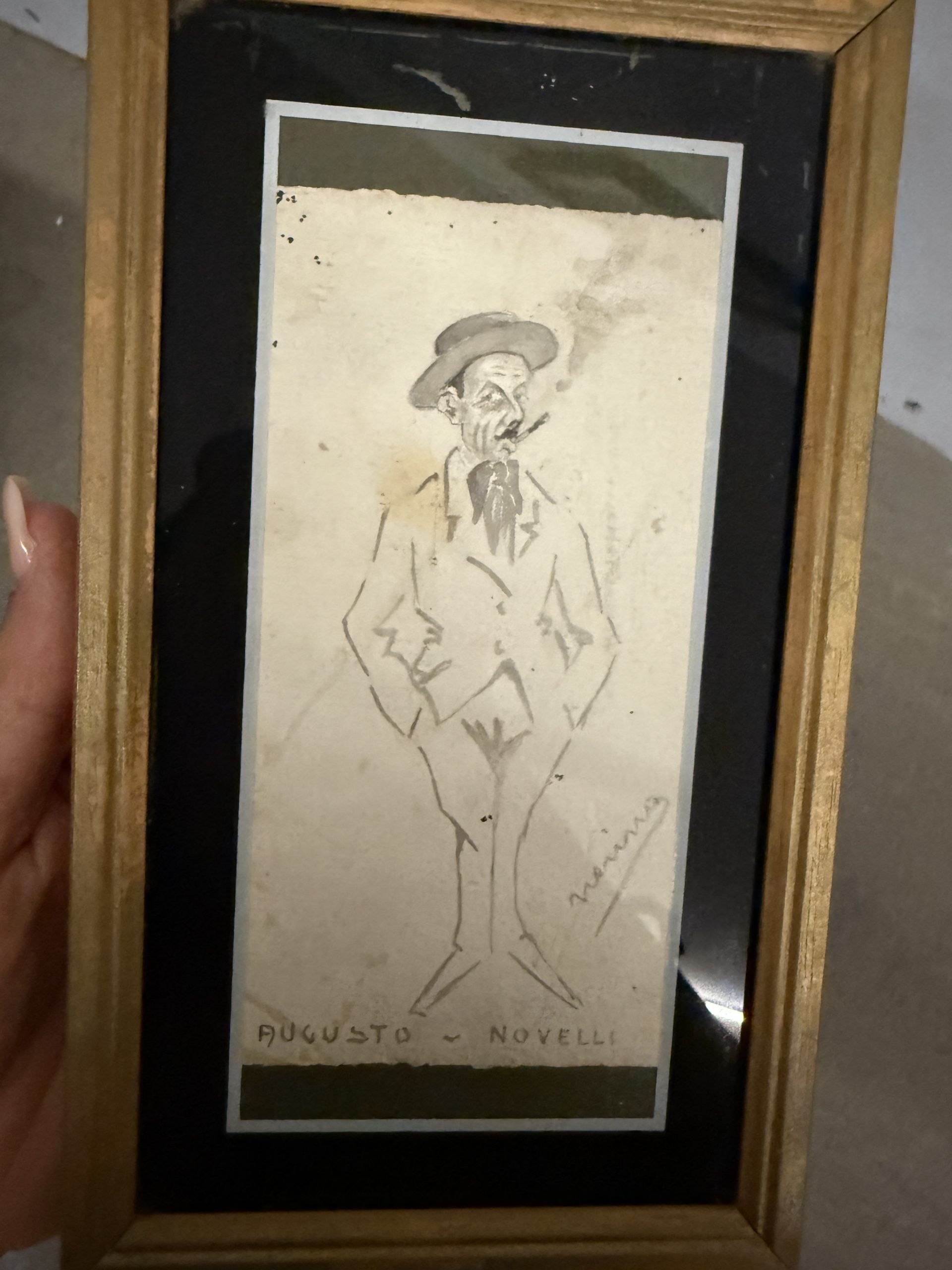 Antico disegno a china Augusto Novelli 1930. Neri Nannetti (Nerino) futurista, Firenze 1890-1962, 15x7,50cm - immagine 3